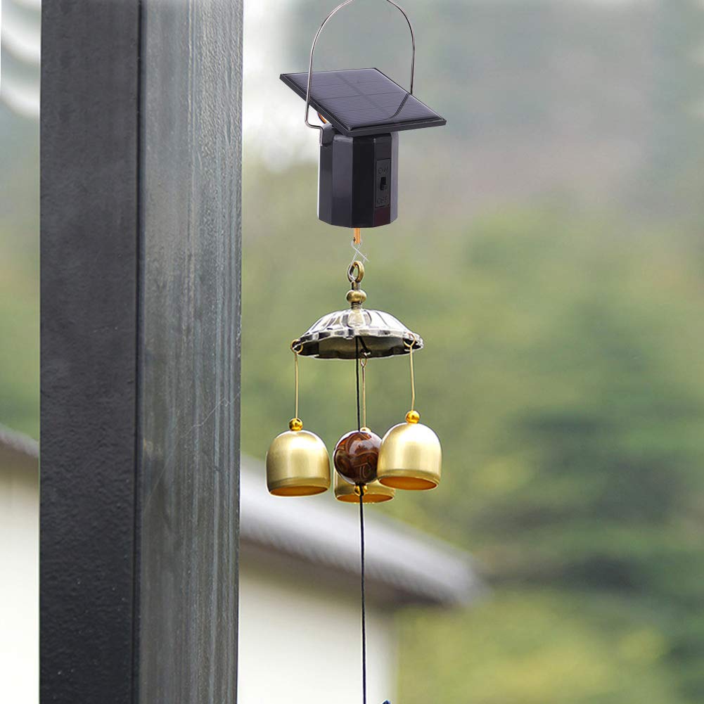 Joyzan Solar Wind Spinner Motor - Solar Powered Hanging Rotating Display for Wind Chimes & Garden Decor with Automatic Hook - Perfect for Patio, Lawn & Entryway Decoration