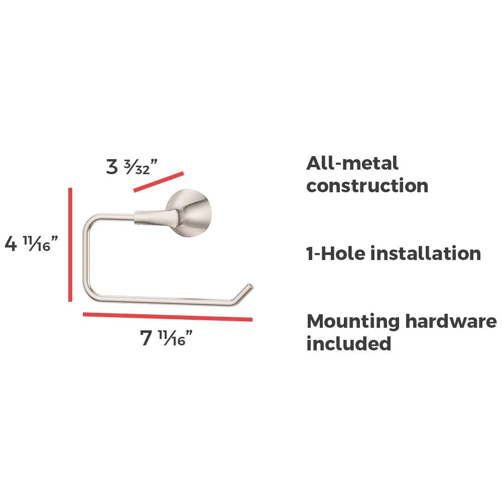 Pfister Willa Brushed Nickel Towel Ring - Wall Mounted Bathroom Hand Towel Holder with Screw-In Installation - Perfect for Powder Rooms, Guest Baths & Spa-Style Decor