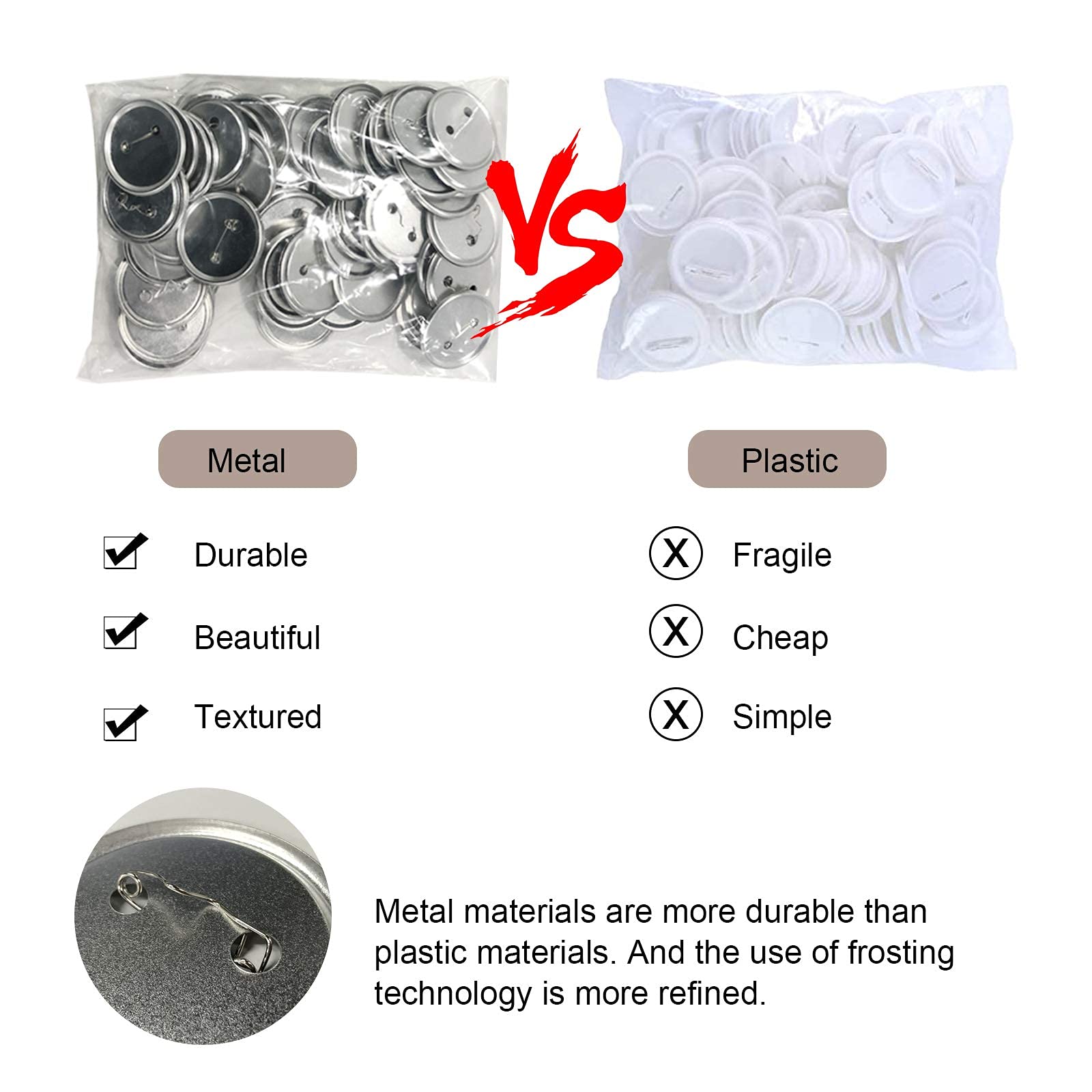 58mm (2.25in) Button Maker Machine & Badge Press Kit - Includes 100 Button Parts, Circle Cutter, Pictures & Magic Book - Perfect for DIY Crafts, School Projects, Party Favors and Custom Pins
