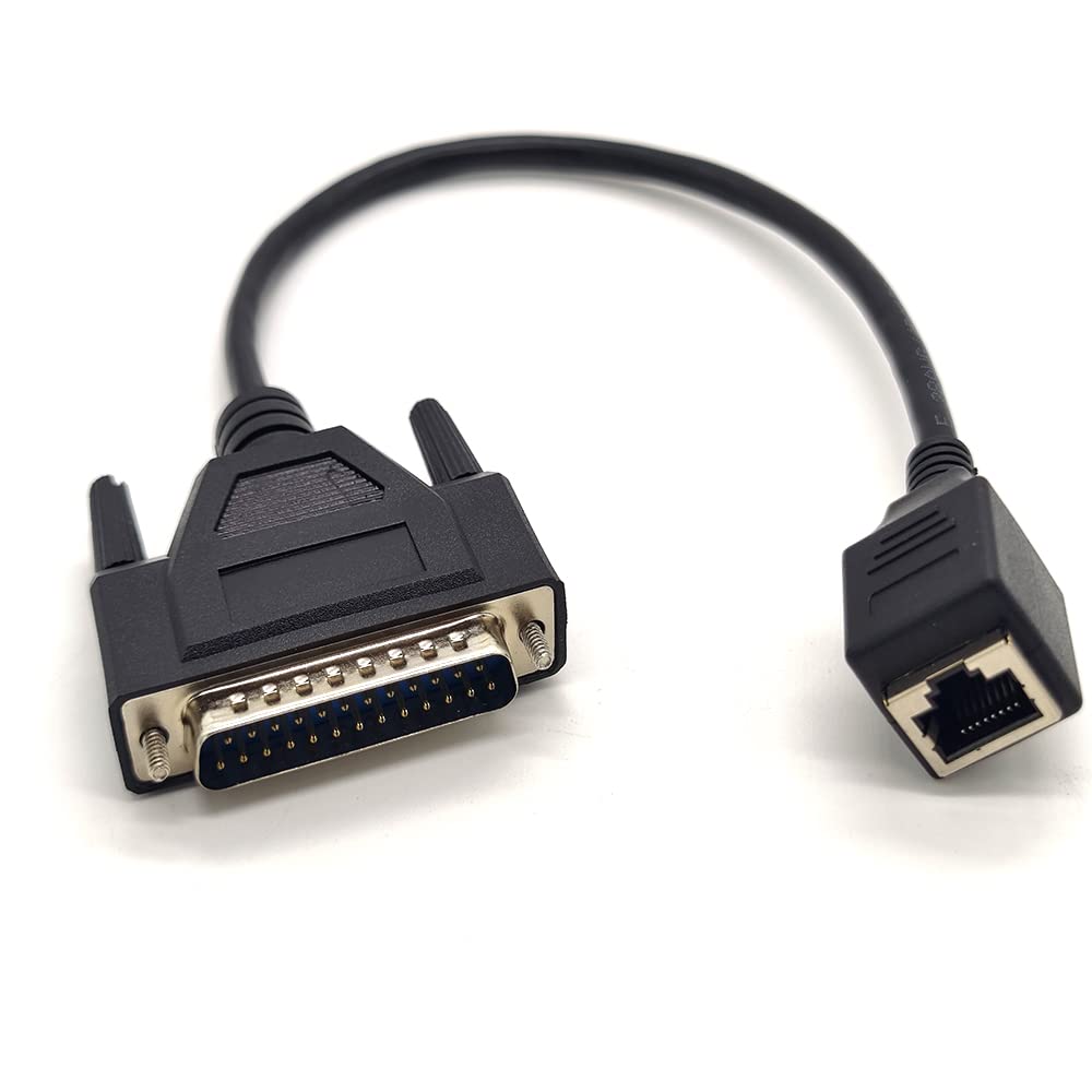 DB25 Male to RJ45 Female Network Cable - 0.3M Ethernet Debugging Cable for Network Switch & Industrial Control | Perfect for Server Racks, Data Centers, and Factory Automation Systems