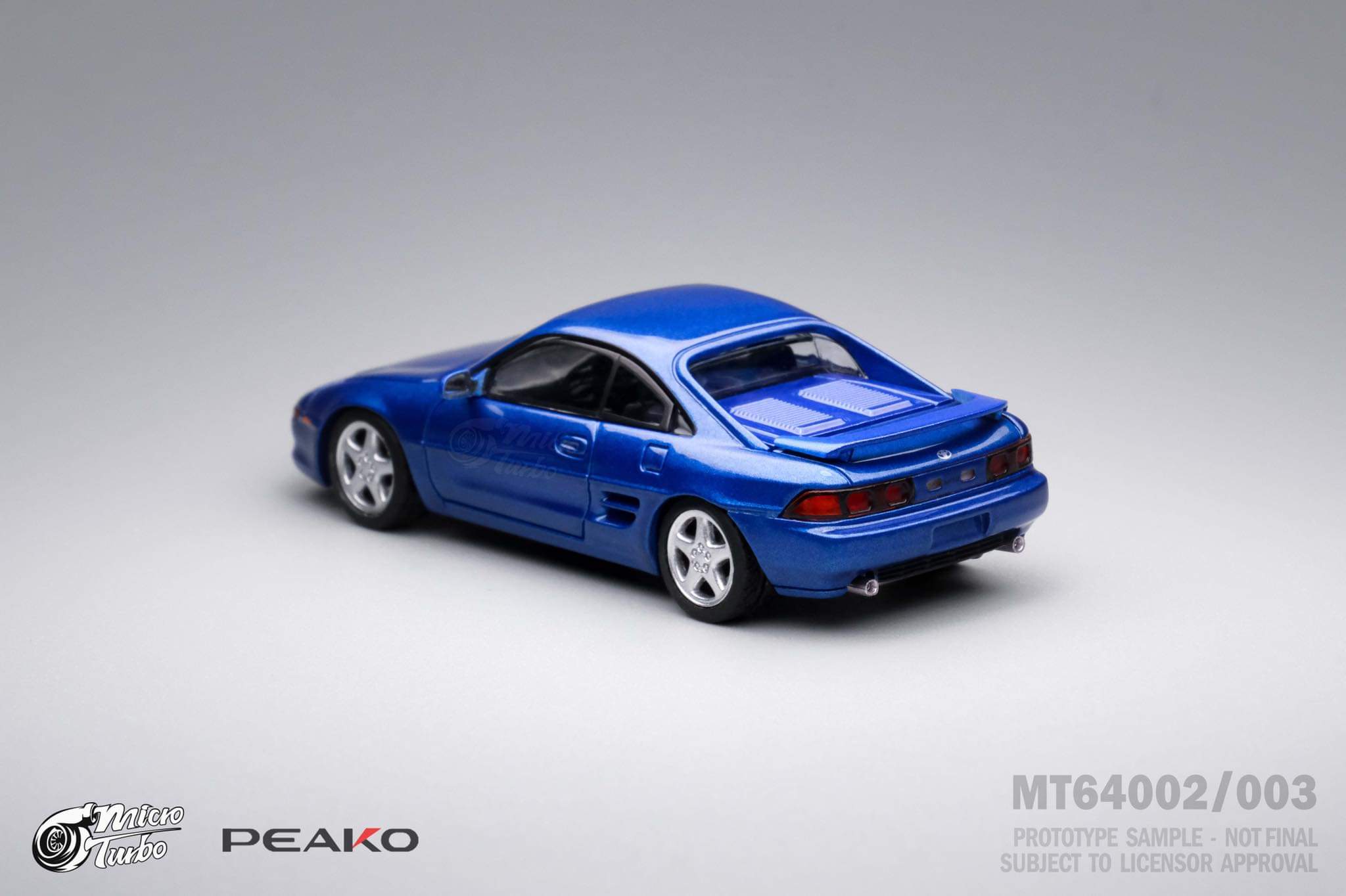 Peako Models 1:64 Scale Toyota MR2 SW20 1996 Diecast Car - Purple Blue Mica Metallic Finish with Pop-Up Headlights | Collectible Miniature Toy for Display, Gift, or Racing Enthusiasts