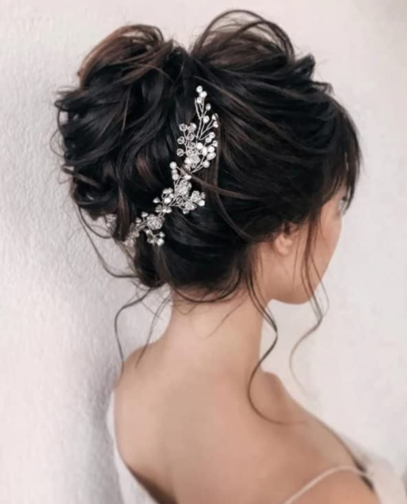 KAHAAN Floral Hair Vine Tiara Headband for Women & Girls - Golden Bridal Hair Accessories for Weddings, Parties & Special Events - 1PC