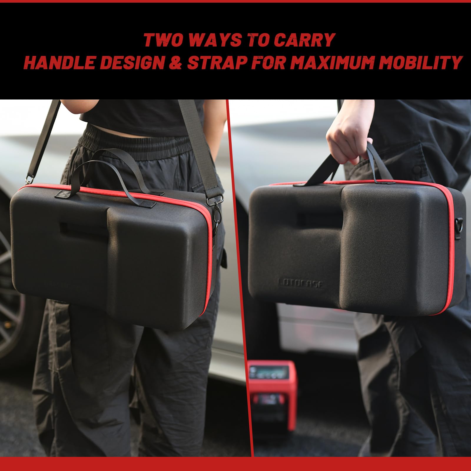 Milwaukee M18 Inflator 2848-20 Air Compressor Storage Bag - Custom-Fit Hard Carrying Case with Neck Strap for Milwaukee Tools - Perfect for Job Sites, Camping & Tire Inflation