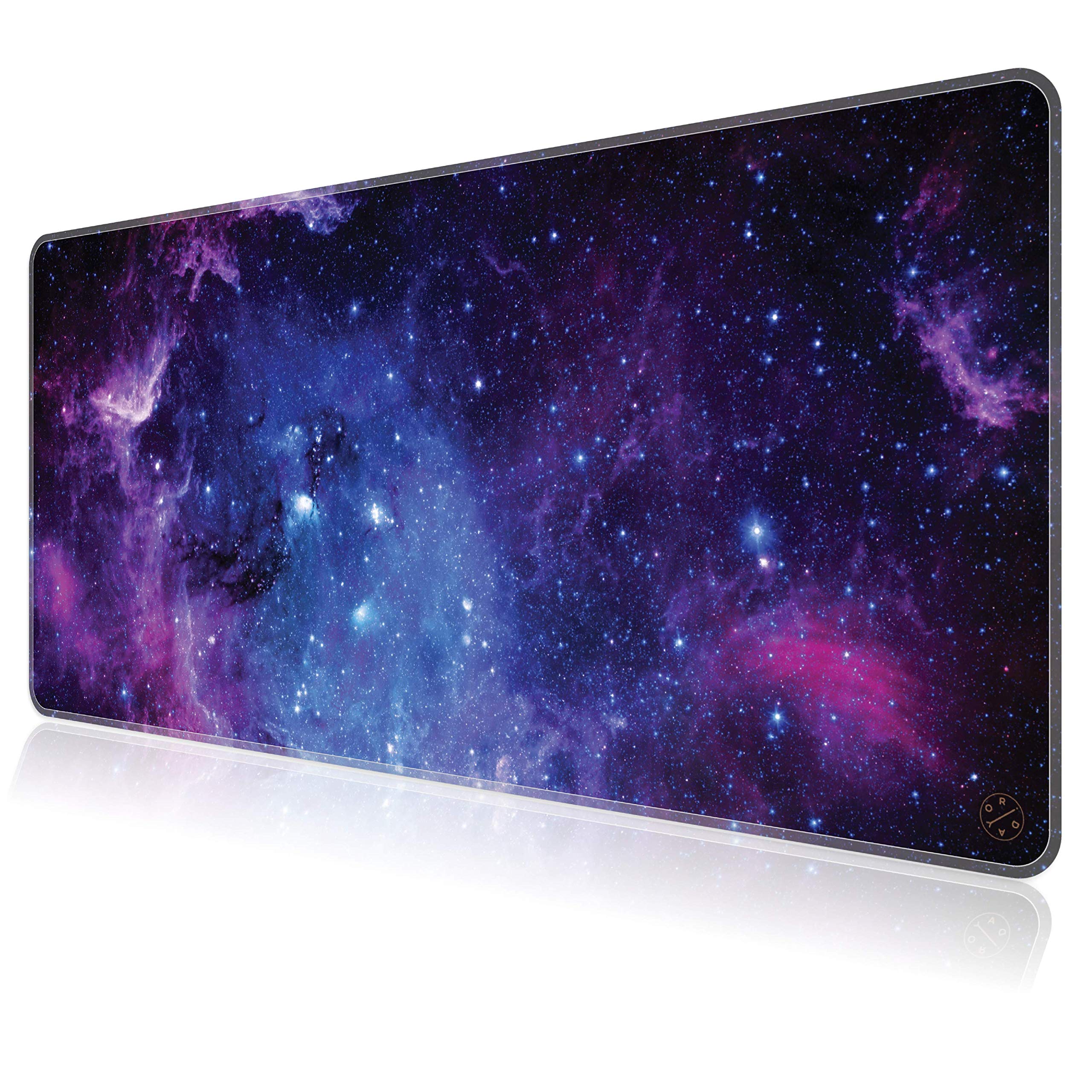 Oriday Large Gaming Mouse Pad - Extended XXL (35.4x15.7x0.11 Inch) Non-Slip Rubber Base Mousepad with Stitched Edges, Waterproof Keyboard Desk Mat for PC, Laptop, Gaming, Office & Home Decor - Mysteric Galaxy Design for Gamers & Professionals