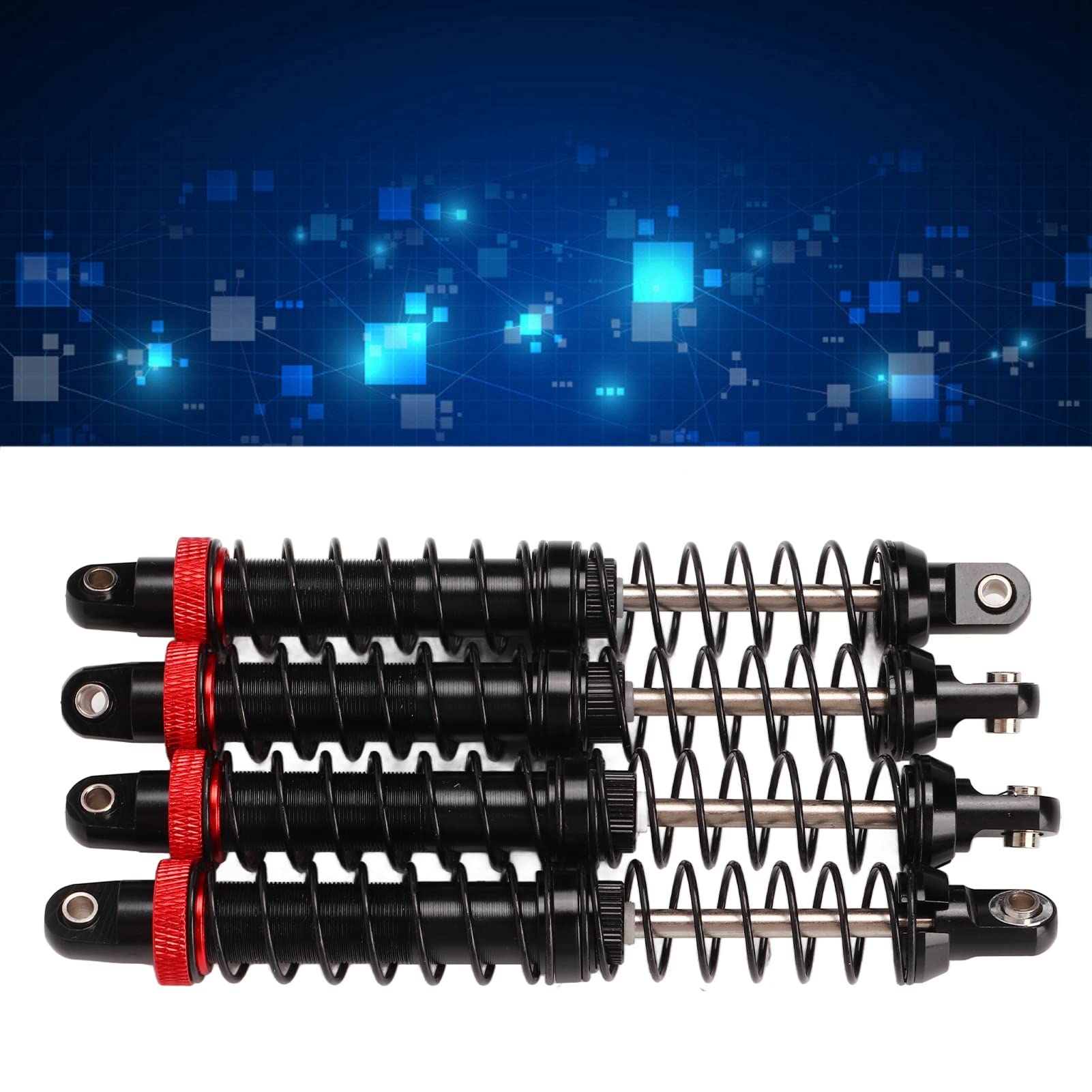 High-Performance 4PCS CNC Machined Universal RC Shock Absorber for 1/10 Scale RC Crawler - 100mm Vibration Damping System - Perfect for Off-Road, Rock Crawling & Trail Adventures