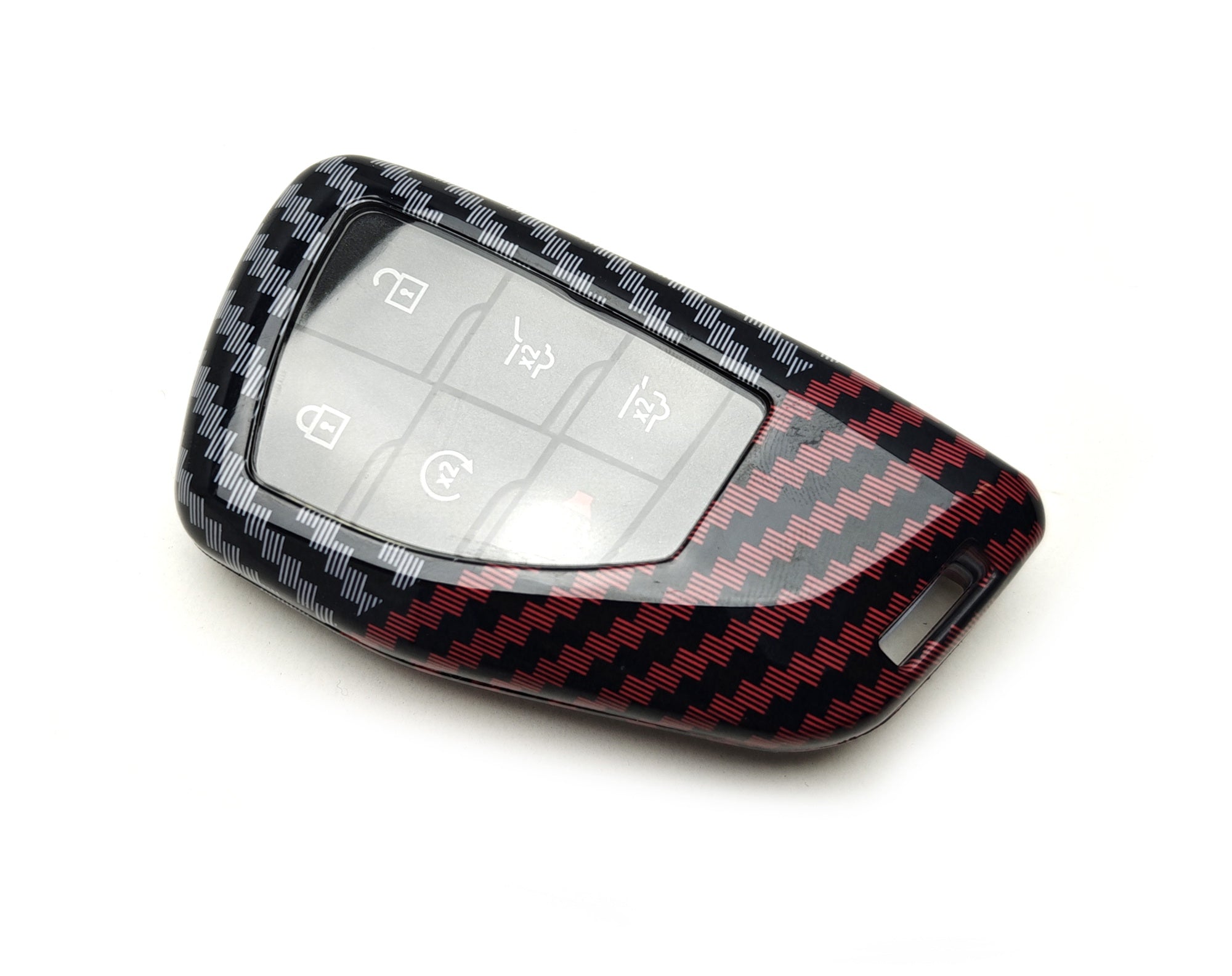Black & Red Carbon Fiber Key Fob Cover Case for 2021+ Chevy Suburban/Tahoe/Yukon - Durable Protection & Stylish Design for Car Keys (Perfect for Daily Use, Travel & Gift)
