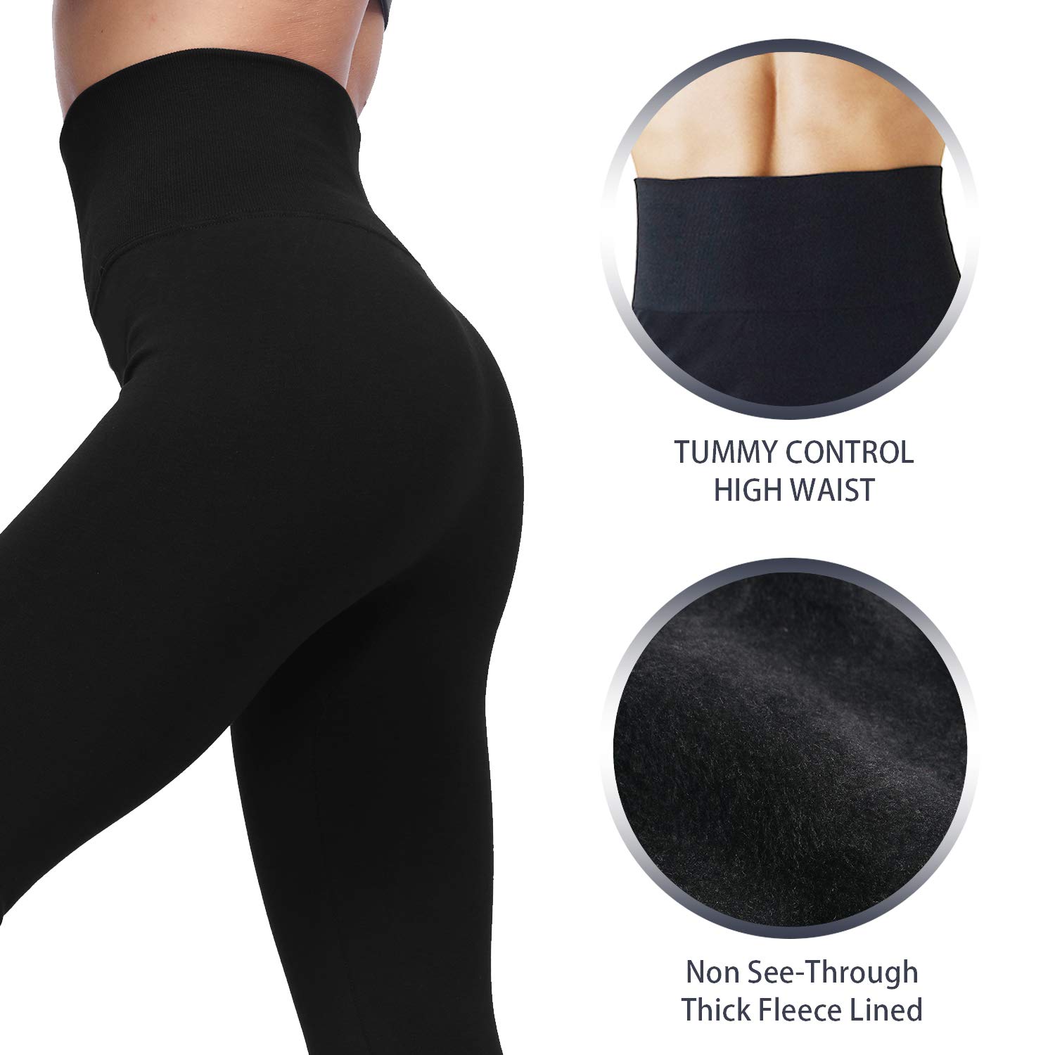 LUOYANXI Women's High Waist Fleece Lined Leggings - Winter Warm Thermal Tights with Tummy Control - Perfect for Yoga, Running & Cold Weather Outfits