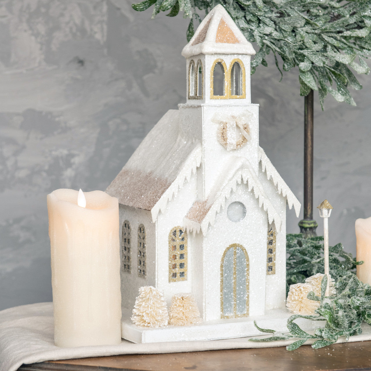 LED Light Up Church - Battery Operated Miniature Church Decor for Christmas, Home, and Wedding Decorations | Perfect for Holiday Displays, Tabletop Decor, and Gift Ideas