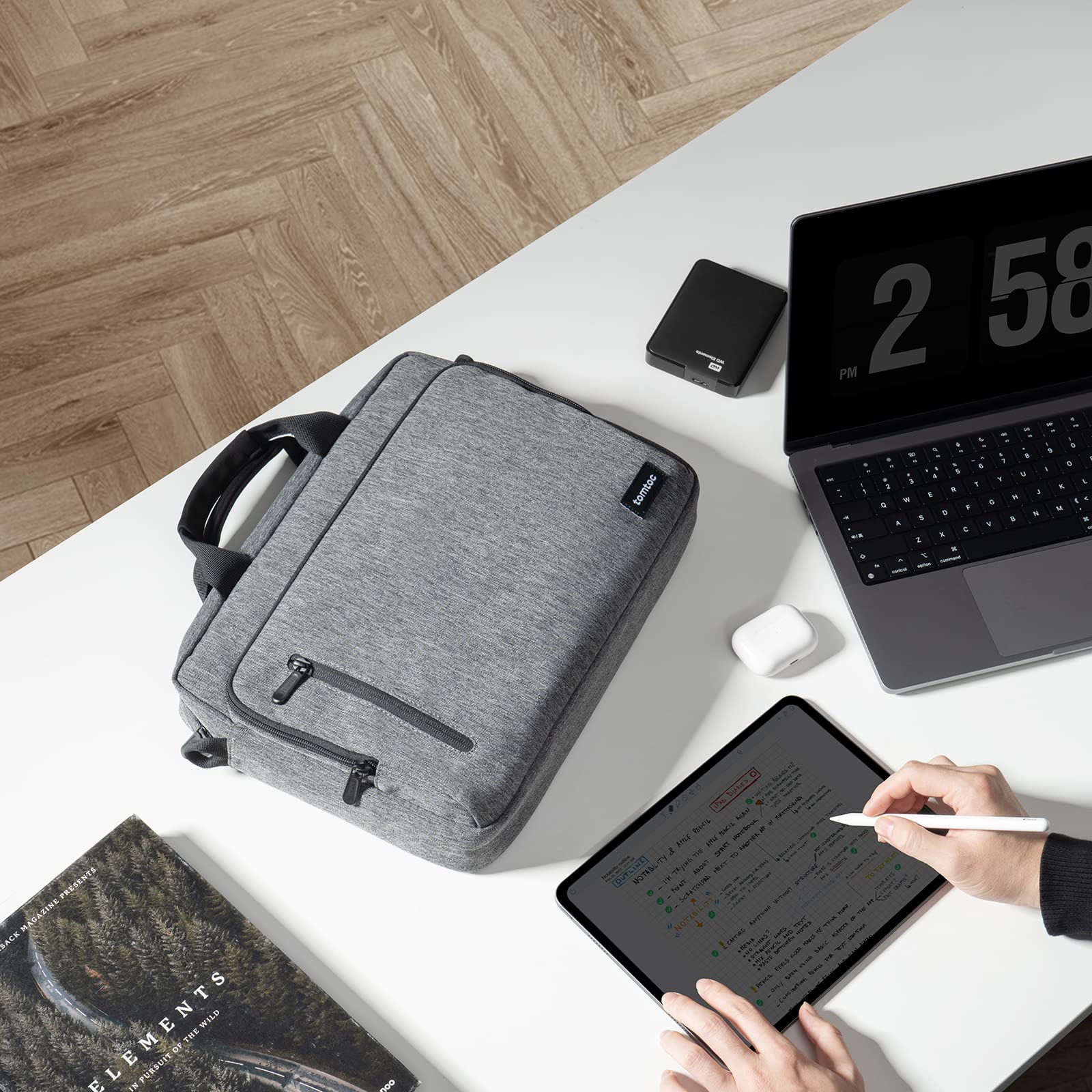 tomtoc Protective 15.6 Inch Laptop Shoulder Bag - Universal Fit for HP, Dell, Acer, ASUS, Lenovo & MacBook Air/Pro M1/M2/M3/M4 - Durable Business Briefcase for Work, Travel & College | Water-Resistant & Multi-Functional Design