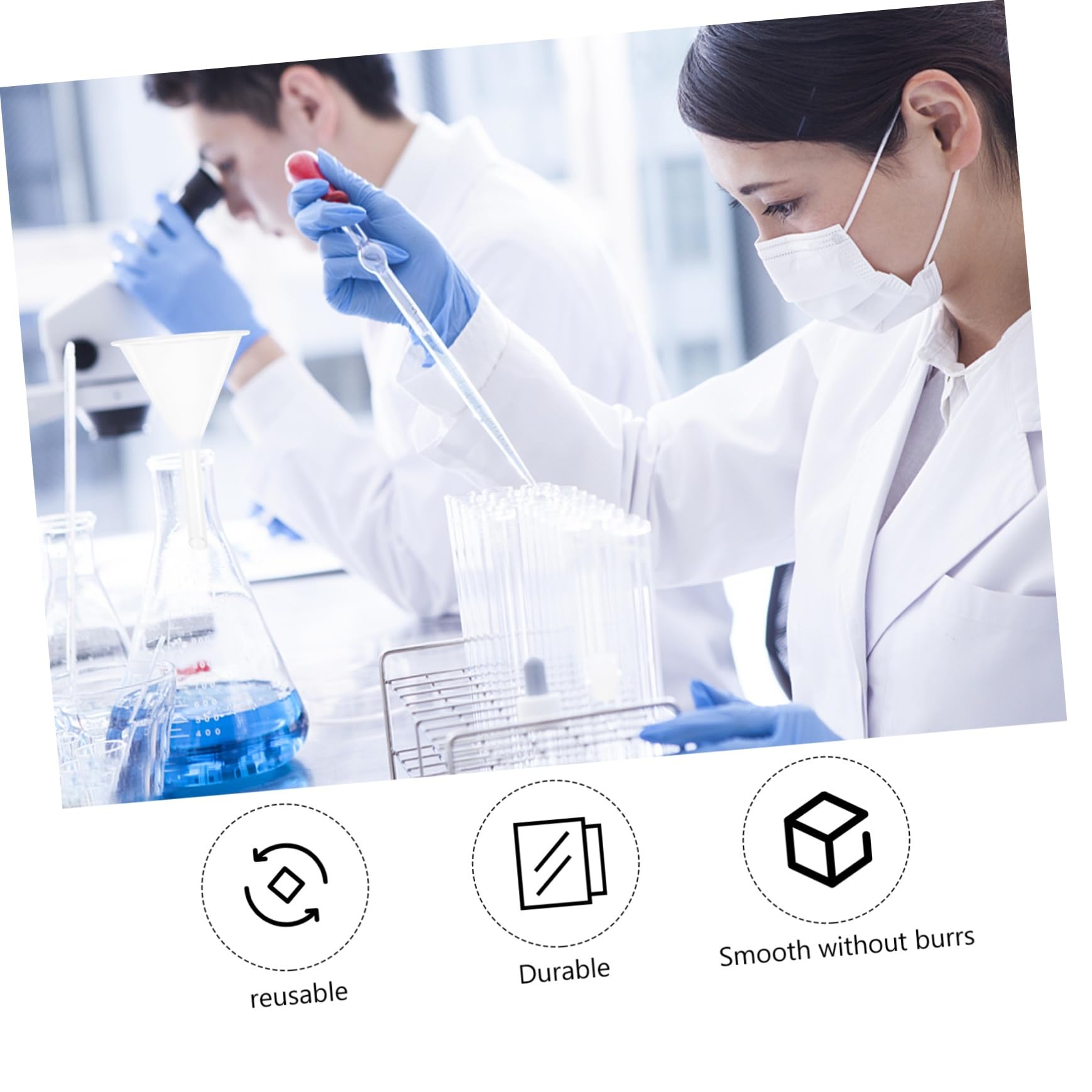 8pcs Funnel Flask Cones Set with Filter Adapter & Tapered Collar - Premium Lab Glassware for Efficient Chemistry Experiments & Scientific Research