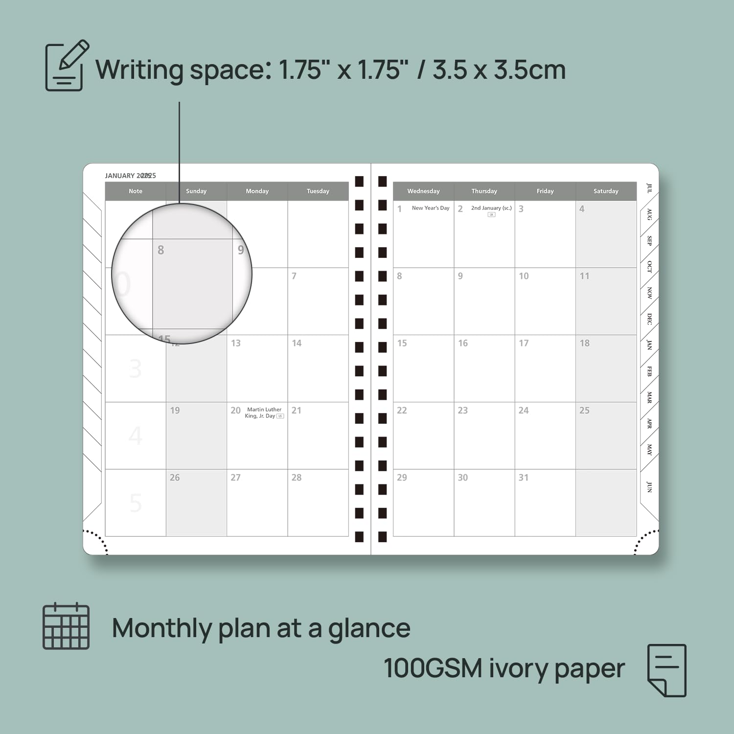 POPRUN 2024-2025 Academic Planner (July 2024-June 2025) - Daily, Weekly & Monthly Organizer with Hourly Time Slots, 6.25