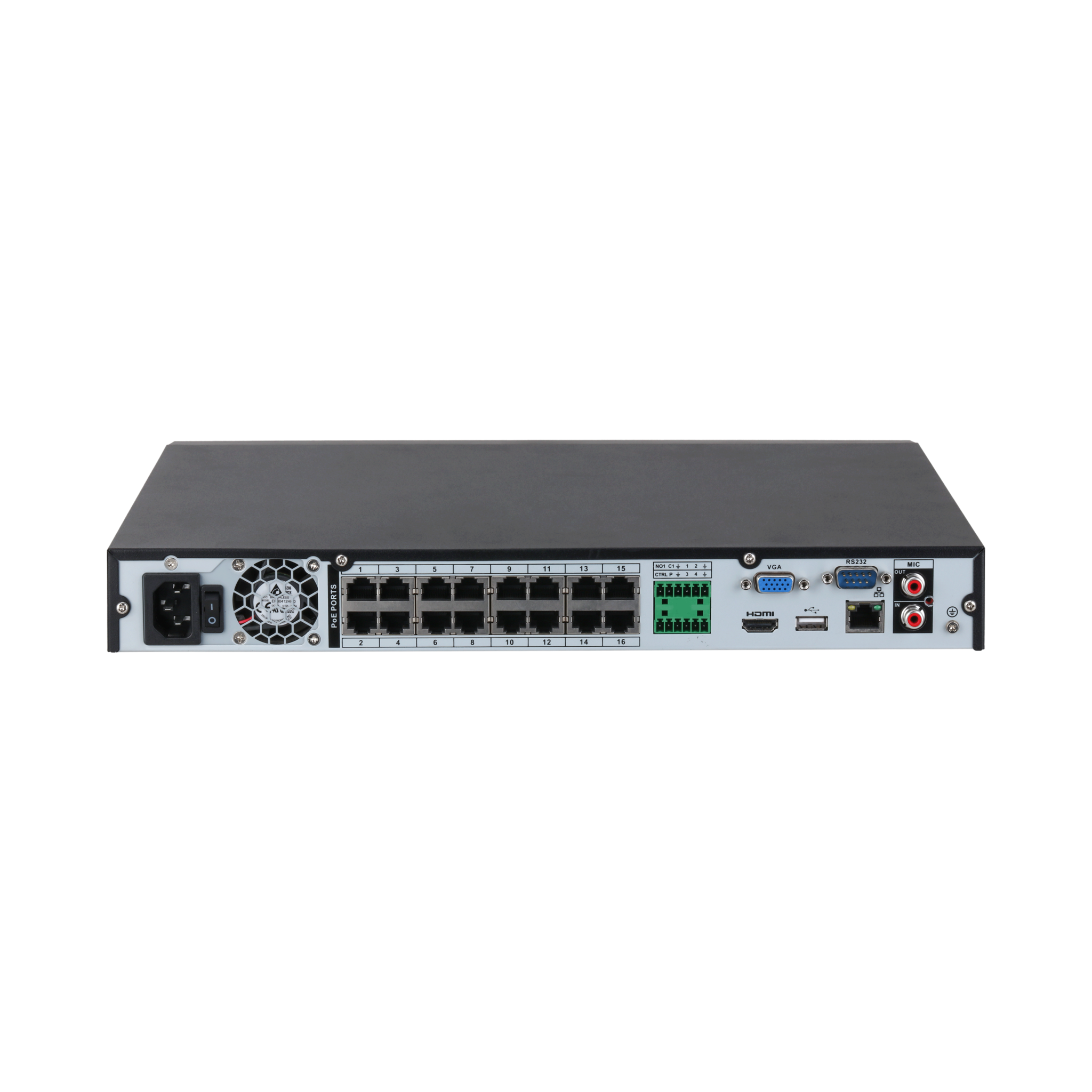NVR4216 16P EI 16 Channel PoE Network Video Recorder - No Storage Included - Supports 16 IP Cameras for Home & Business Security Surveillance