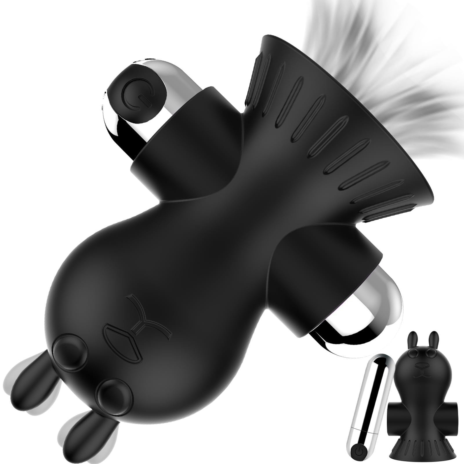 Premium Nipple Vibrator & Sucker - 10-Speed Nipple Stimulator & Teaser Massager with Dual Stimulation for Women - Adult Sex Toy for Couples & Solo Play (Black)