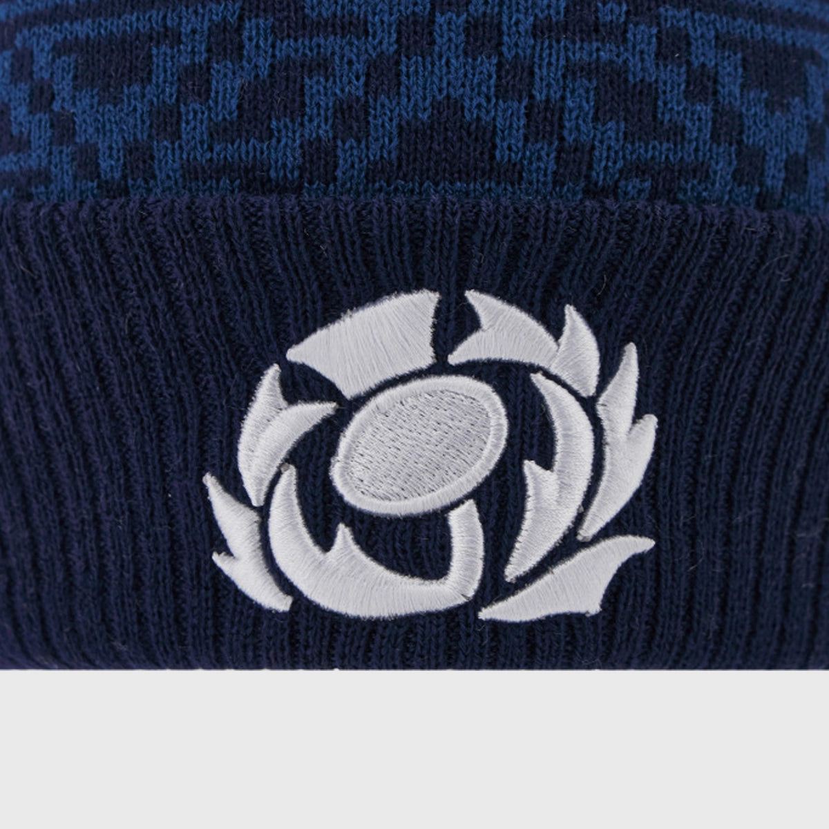 Scotland Rugby Bobble Beanie Hat - Navy & Green Knit Winter Hat for Men & Women - Perfect for Rugby Games, Outdoor Sports & Cold Weather