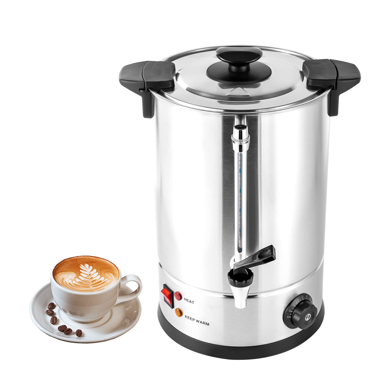 Commercial Coffee Urn with Thermostat Control - 1KW 12L/3.1Gal Adjustable Temperature (86-230°F) - Electric Hot Water & Coffee Pot for Home, Restaurant, Office - Perfect for Catering, Events & Large Gatherings