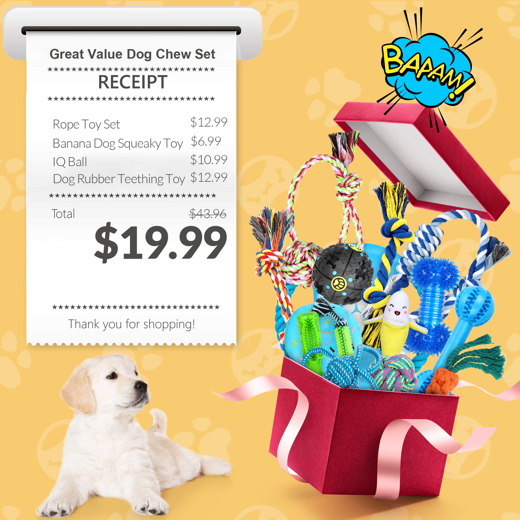 Durable Dog Chew Toys for Aggressive Chewers - 15 Pack for Small Dogs & Puppies - Perfect for Teething & Playtime