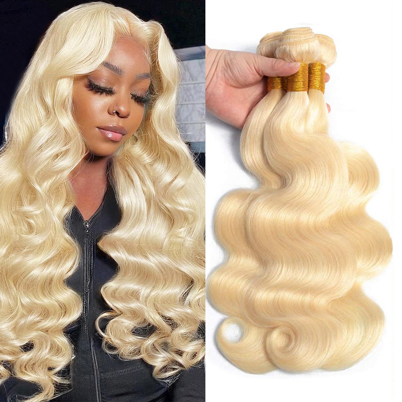 Premium 613 Blonde Body Wave Human Hair Bundles 22