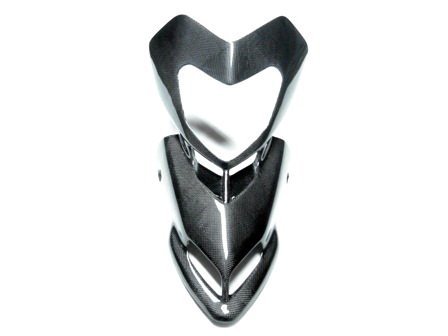 Ducati Hypermotard 1100 1100s (2008-2012) & Hypermotard 796 (2010-2012) Carbon Fiber Front Fairing Headlight Cowling Replacement - 1x1 Plain Black for Street Racing & Motorcycle Customization