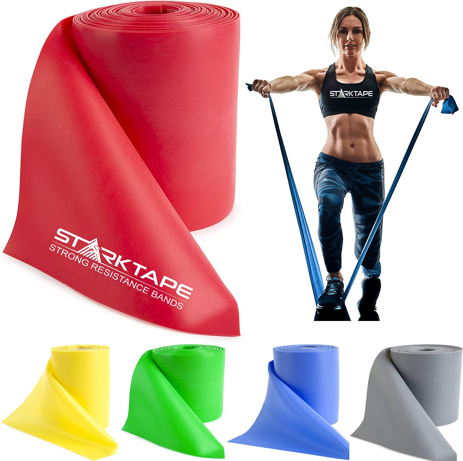 Premium Resistance Bands Set - 8, 16, 25, 50 Yards Bulk Rolls | Latex-Free Therapy Bands for Home Workouts, Yoga, Pilates & Physical Rehab | Ideal for Strength Training, Stretching & Fitness Routines