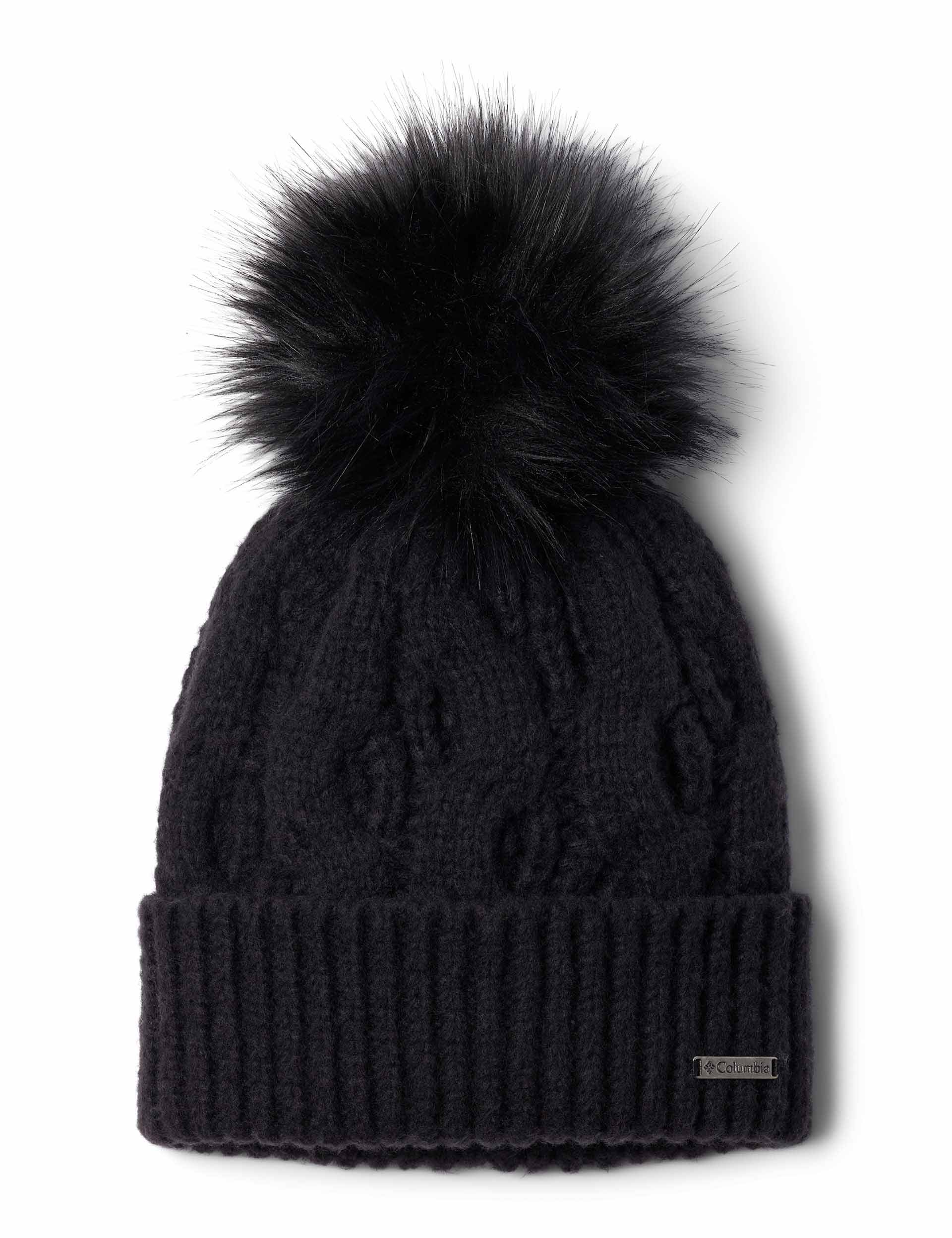 Boundless Days Cable Knit Pom Beanie - Soft Winter Hat for Women & Men - Black - Perfect for Skiing, Snowboarding & Outdoor Winter Activities