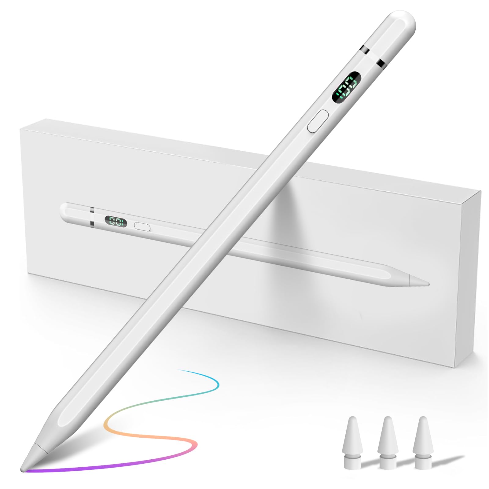 1st Gen Apple Pencil Alternative for iPad (2018-2023 Models) - USB-C Rechargeable Stylus with Palm Rejection & Tilt Sensitivity | Compatible with iPad 6-10 Gen, iPad Pro 11