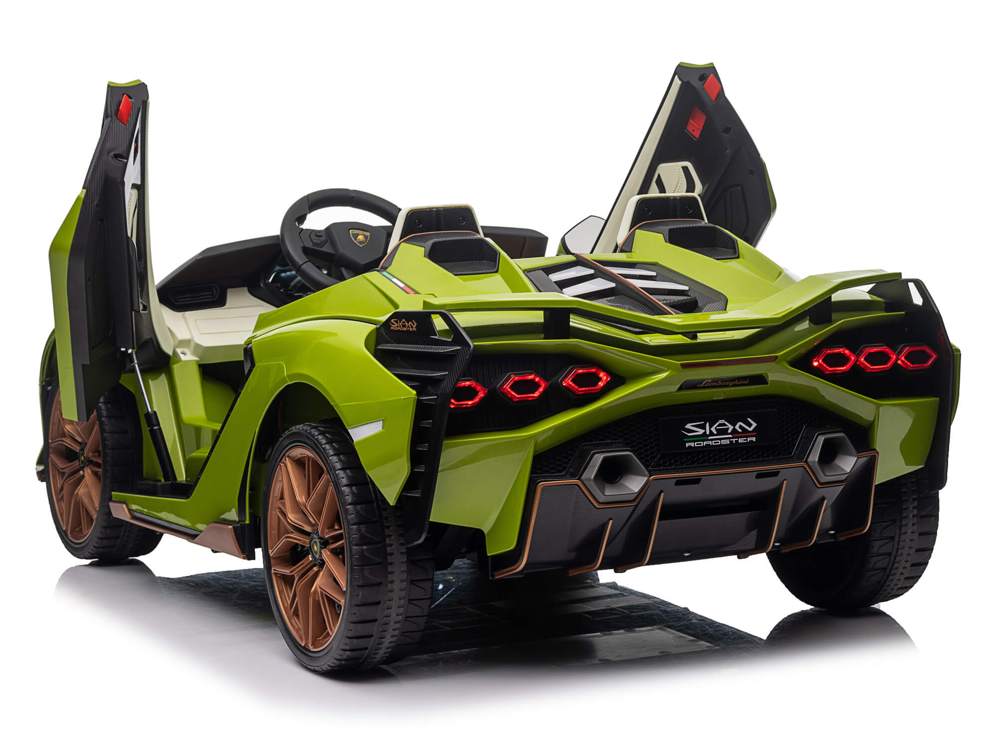 24V Lamborghini Sian Kids Electric Ride-On Car with Parent Remote Control - Green Two-Seater Toy Vehicle for Boys & Girls | Perfect for Birthday Gifts, Outdoor Play & Indoor Fun