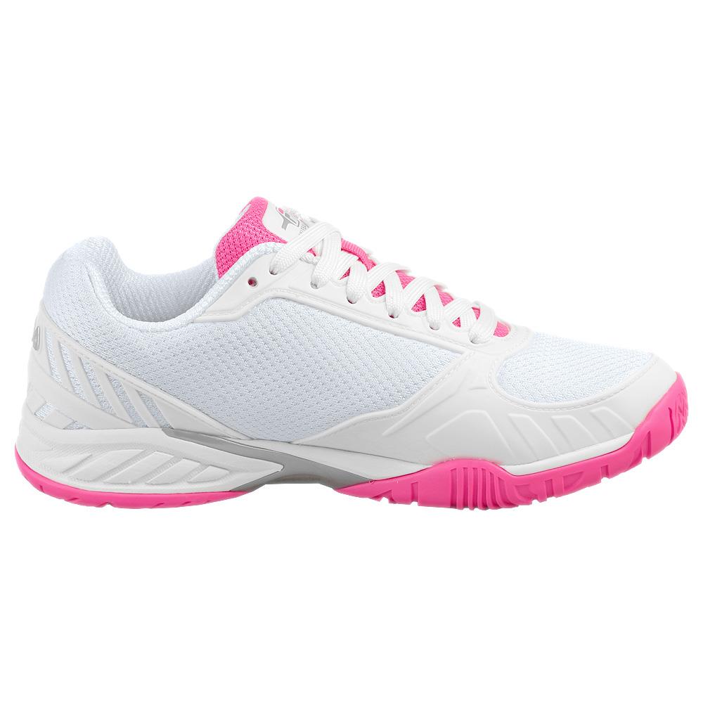 Fila Women's Volley Zone Pickleball Shoes - White/Knockout Pink | Lightweight Tennis Shoes for Women | Perfect for Pickleball, Tennis & Court Sports
