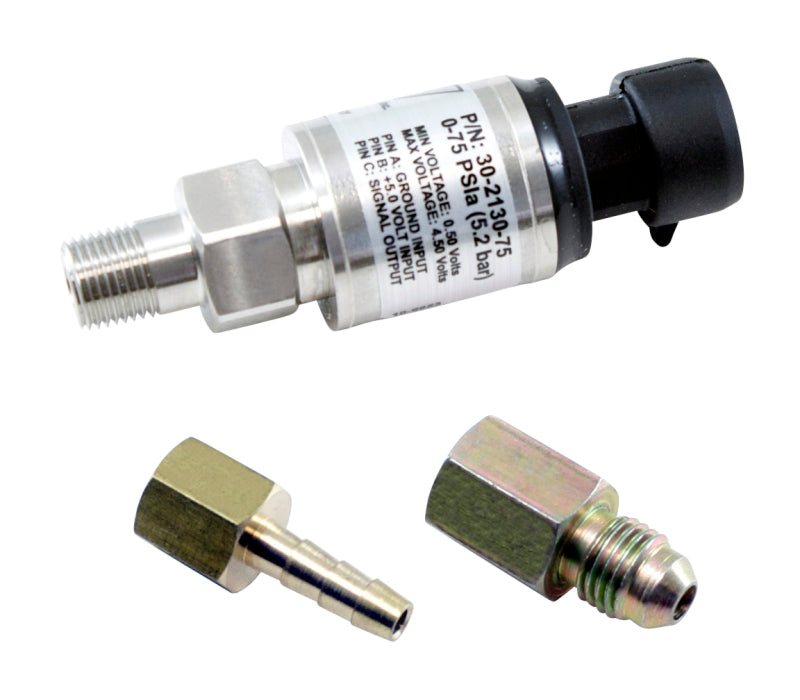 AEM 5 BAR MAP Sensor Kit - 75 PSIA Stainless Steel Performance Boost Gauge for Turbocharged & Supercharged Engines - Perfect for Racing, Tuning & Engine Diagnostics