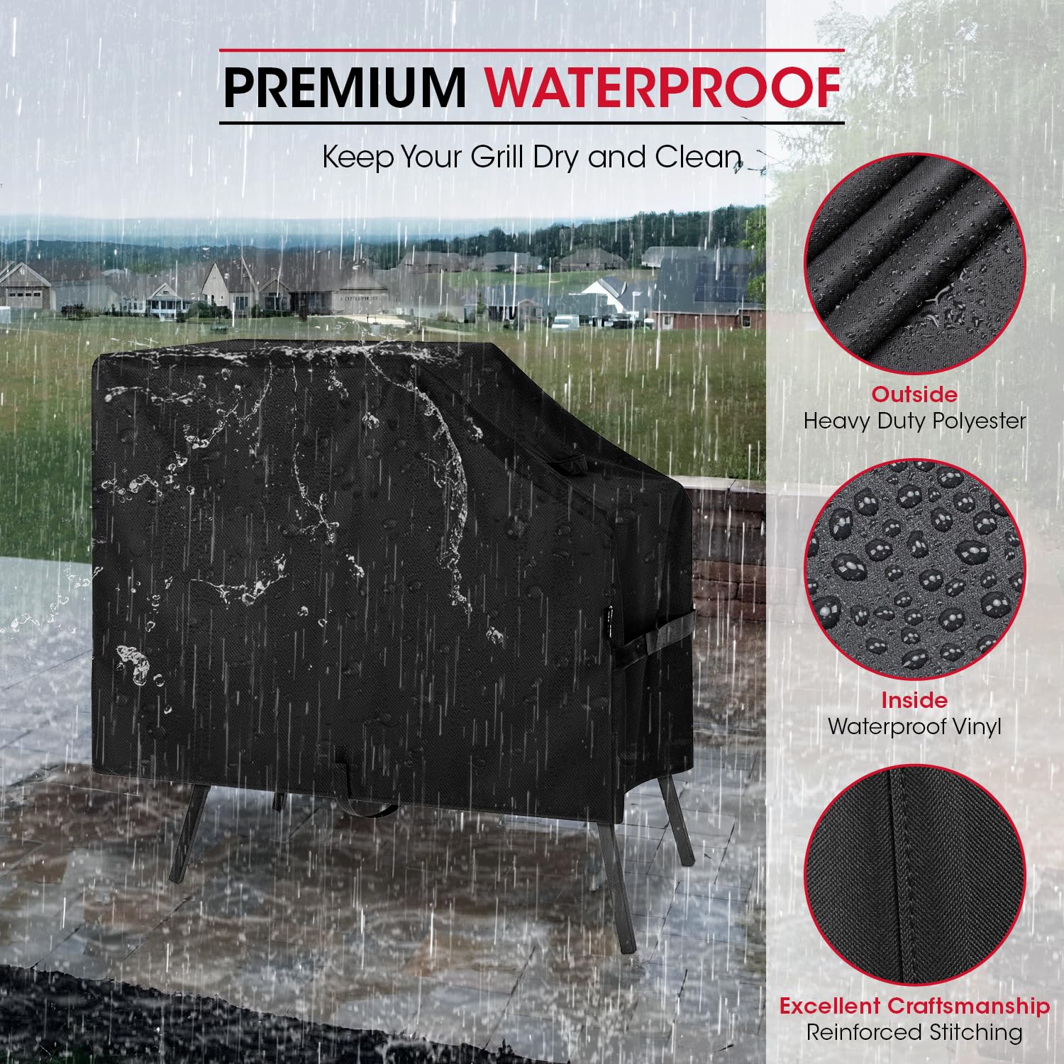 Unicook Heavy Duty Waterproof BBQ Grill Cover for Blackstone 22 & 17 Inch Griddles with Hood & Stand - Sealed Seam Outdoor Cooking Protection - Perfect for Backyard Grilling, Camping & Tailgating Parties