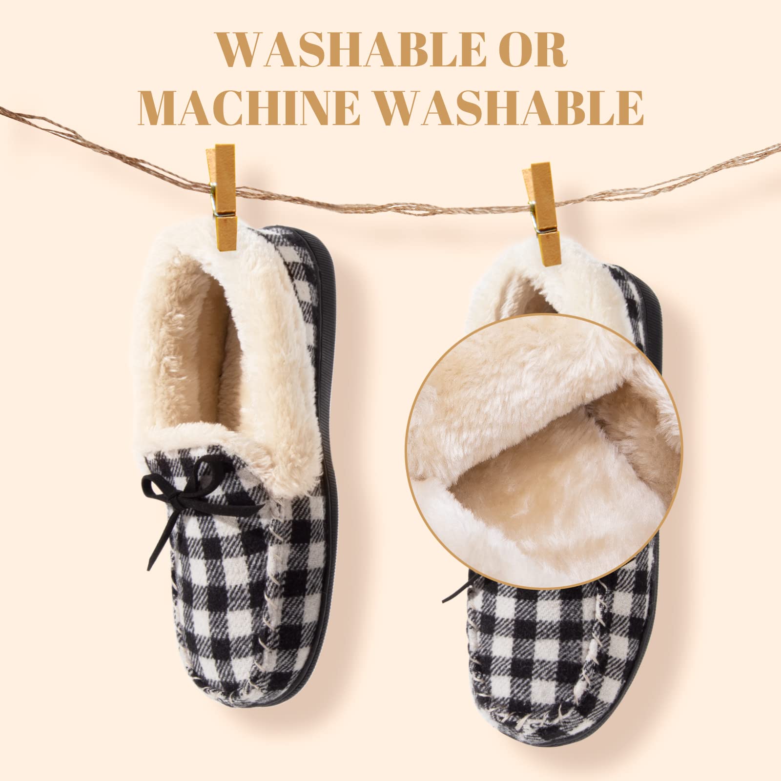 MaxMuxun Women's Moccasin Slippers - Soft & Comfortable Indoor/Outdoor House Shoes for Women - Perfect for Home, Office, and Casual Wear