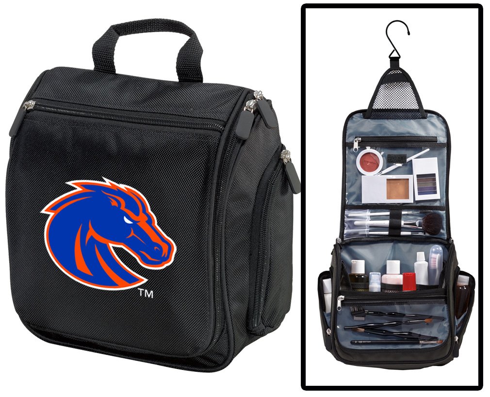 Boise State Broncos Navy Blue Toiletry Bag for Men - Hanging Travel Shaving Kit with Multiple Pockets | Perfect for Gym, Camping & Business Trips