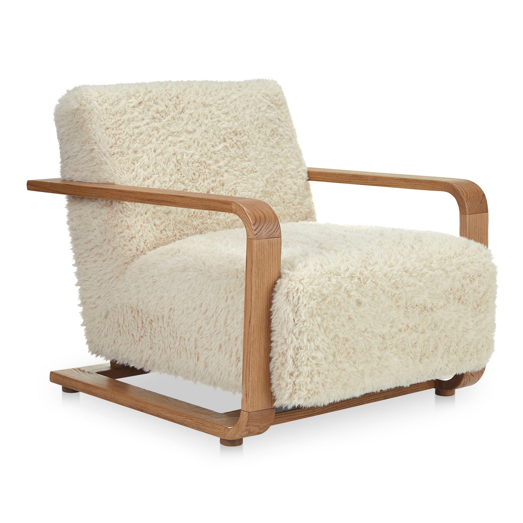 Eckersley Modern Lounge Chair in Cream - Comfortable Living Room Furniture for Relaxing & Reading
