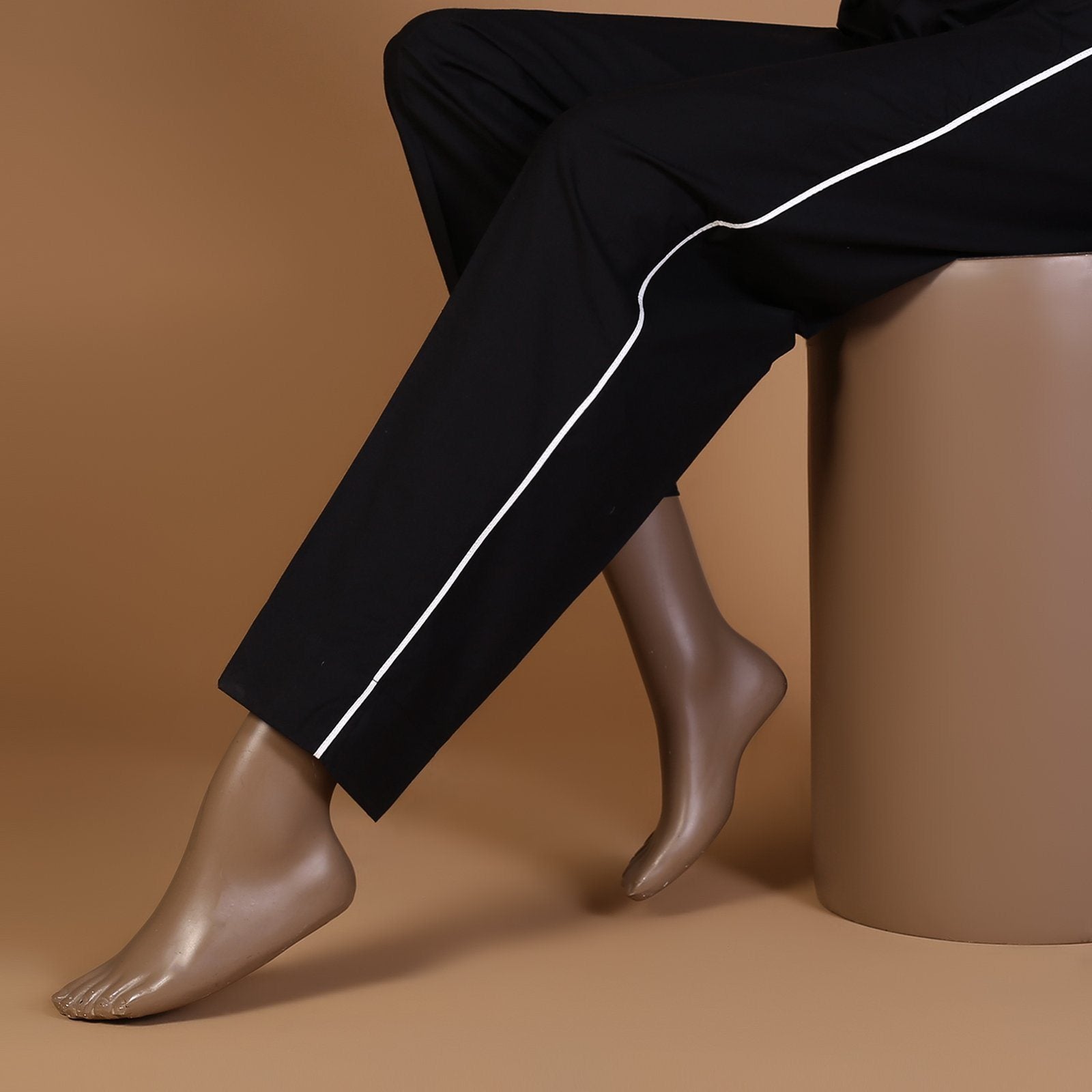 Polka Dot Straight Capri Pants for Women - Black with White Detailing | Casual Summer Outfits & Beachwear