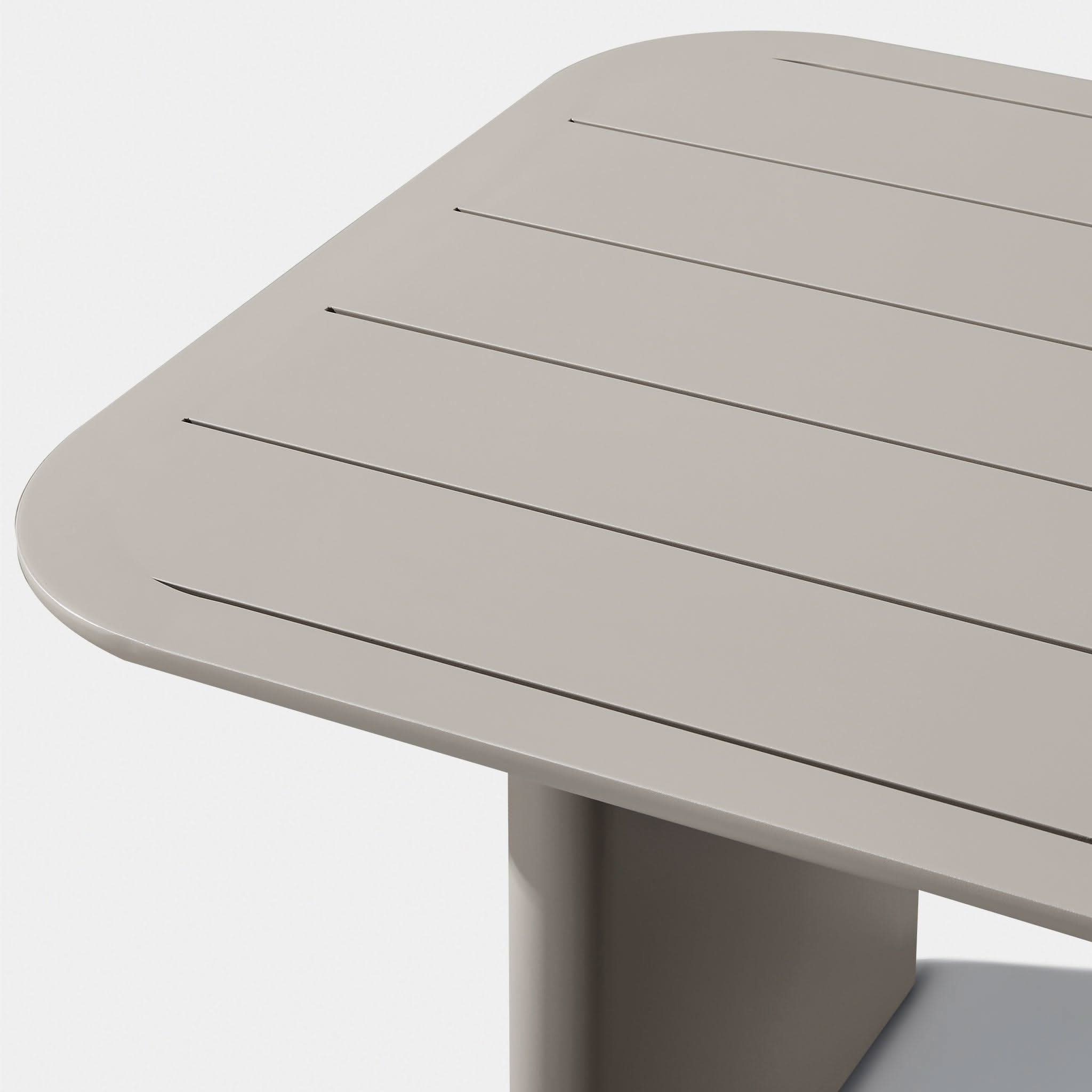 Victoria Aluminum Slatted Dining Table 108