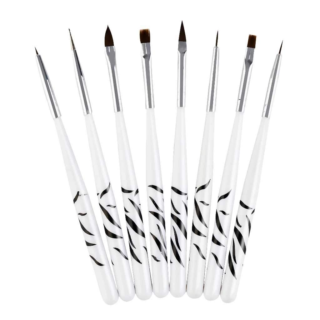 8pcs Professional Acrylic Nail Art Brush Set - Gel Nail Polish Brushes for Manicure, Nail Extension & Design - Perfect for Salon, Home Use & DIY Nail Art