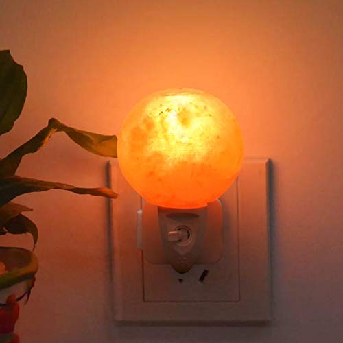 ApexGlobal Himalayan Salt Night Light - Hand Carved Crystal Plug-in Lamp for Bedroom, Living Room, Bathroom & Hallway (5 Inches, 2 lbs) - Perfect Relaxation Light & Unique Gift Idea for Home Decor, Yoga Meditation & Stress Relief