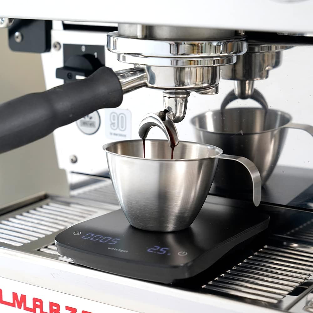 200ml Stainless Steel Espresso Shot Measuring Cup 6.8OZ with Handle & Inside Scale - Perfect for Coffee, Milk, Wine & Liquid Measurement - Barista & Kitchen Essential for Home & Professional Use