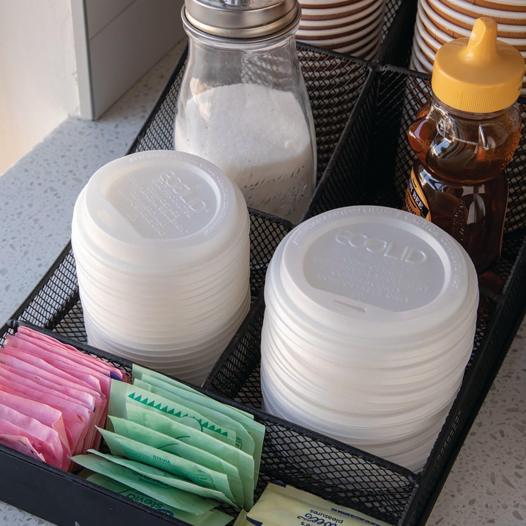 Eco-Friendly Compostable Coffee Cup Lids - 800 Count Case, White EcoLid for 10-20oz Hot Cups | PLA Plant-Based Renewable Material | ASTM & BPI Certified | Perfect for Coffee Shops, Offices & Eco-Conscious Events
