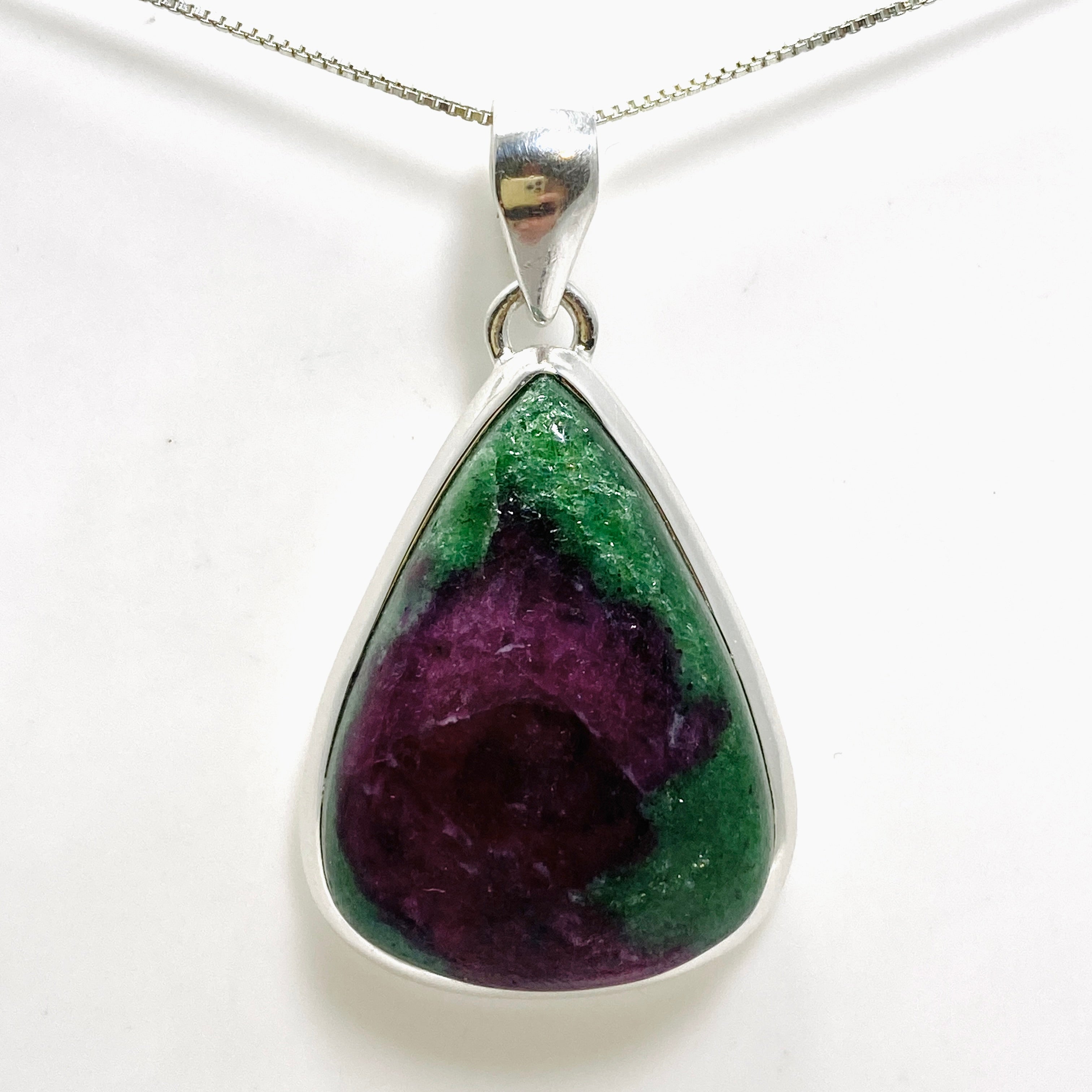 Natural Ruby Zoisite Teardrop Cabochon Pendant - 10mm Healing Crystal Jewelry for Meditation & Energy Work | Handmade Gemstone Necklace for Spiritual Healing & Chakra Balancing