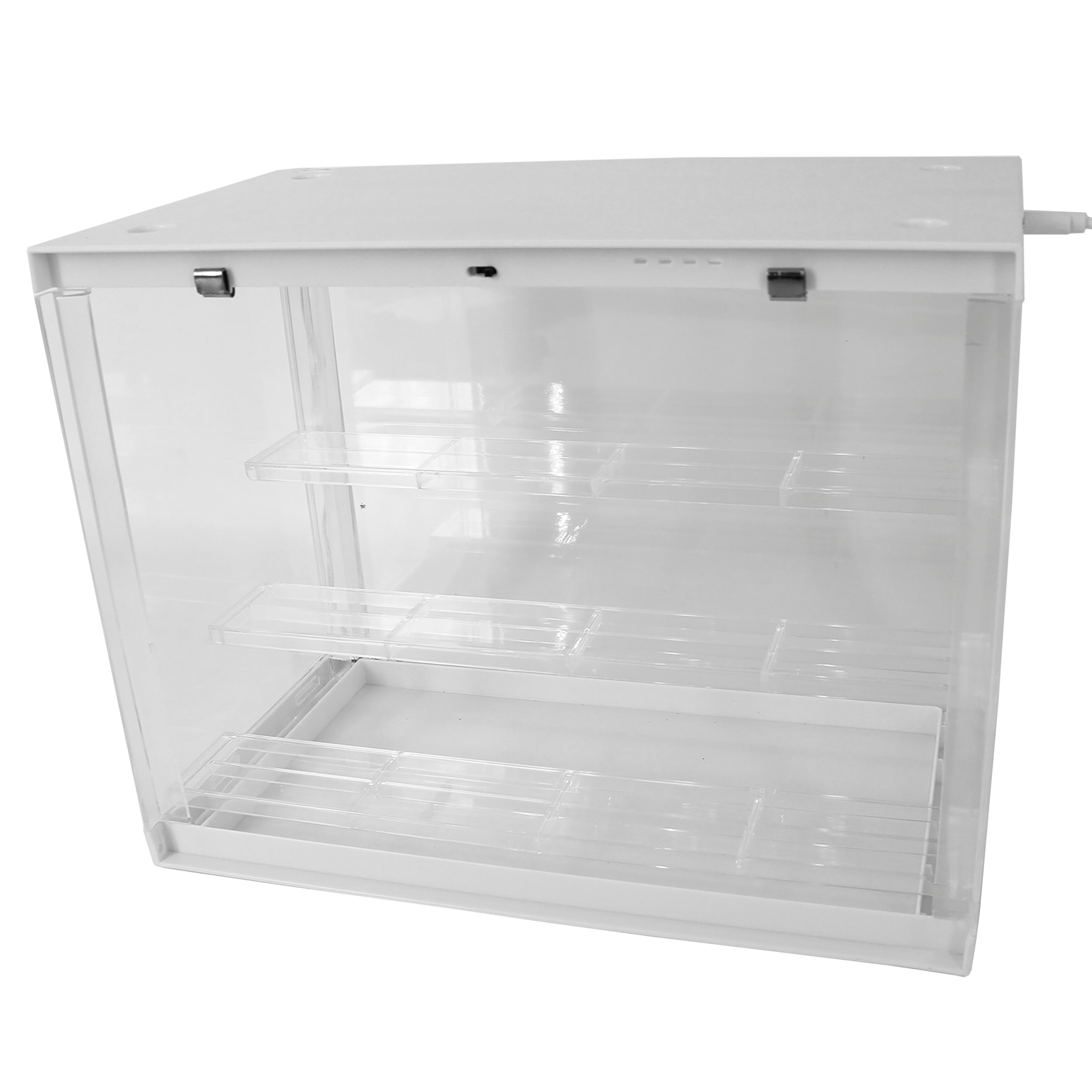 3-Tier Clear Acrylic LED Display Case for Miniatures with 20 Non-Slip Grip Pads - Perfect for Collectible Figures, Jewelry & Home Decor Showcase