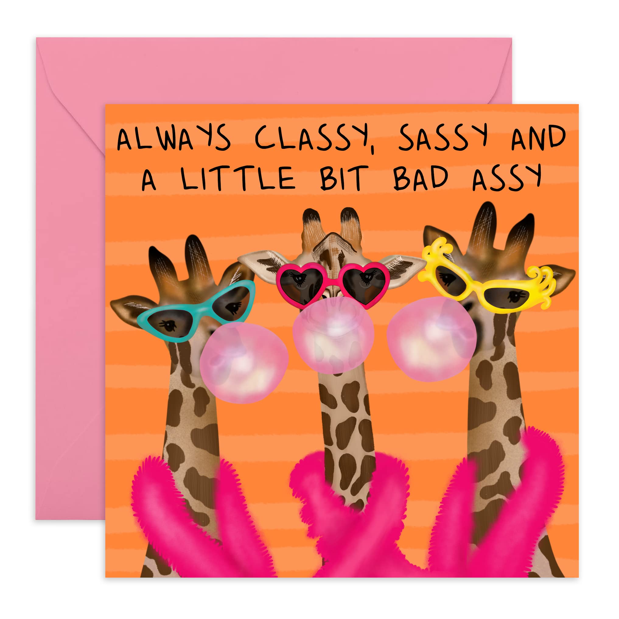 Funny Birthday Cards for Women - 'Always Classy, Sassy, and a Little Bit Bad Assy' - Best Friend, BFF, Sister, Mom, Grandma, Wife, Partner & Daughter Gift - Mother's Day Card with Free Stickers - Perfect for Birthdays, Anniversaries & Special Occasions