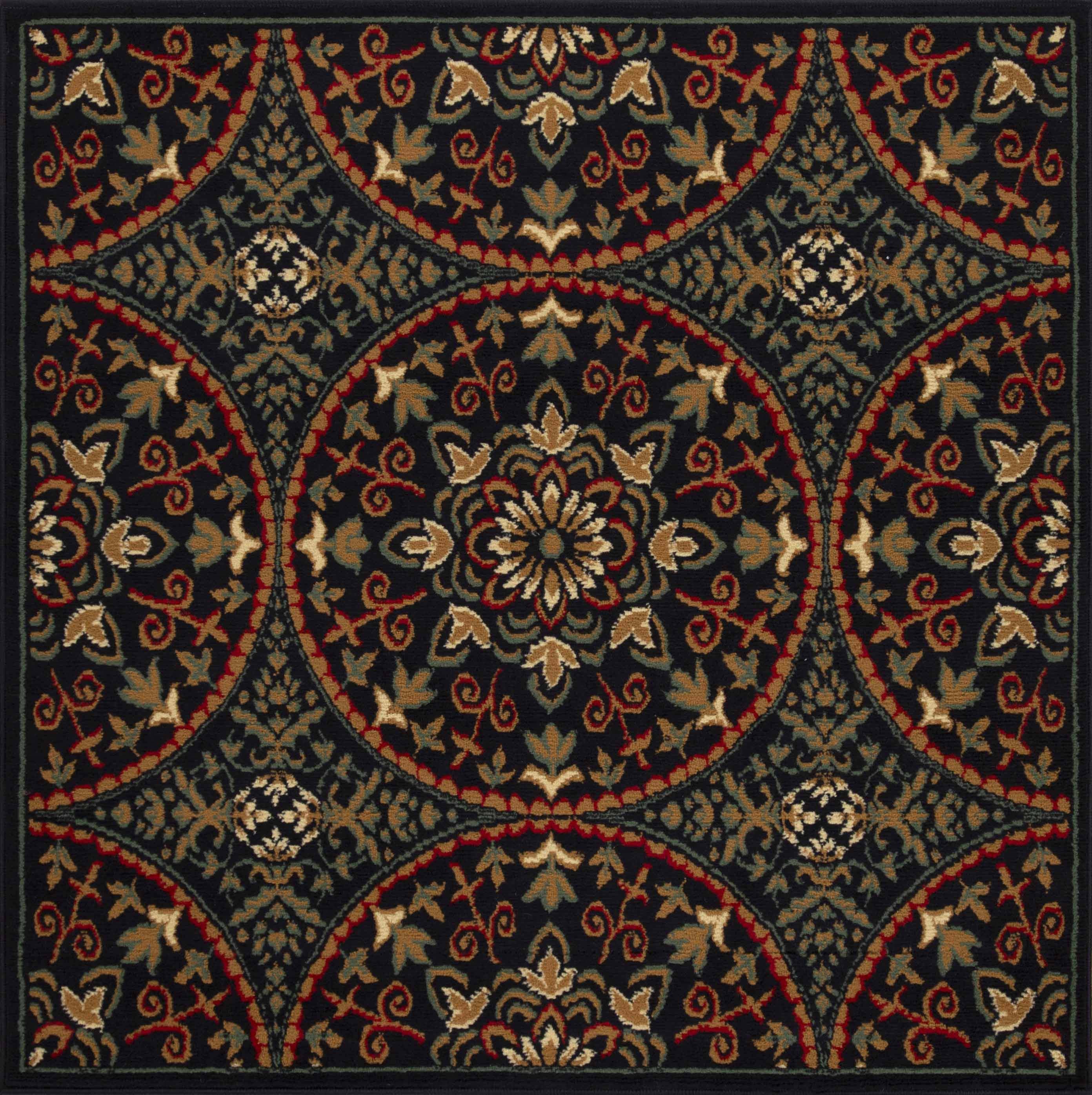 Elegant Medallion Traditional Indoor Area Rug - Non-Slip Persian Style Carpet for Living Room, Bedroom, Dining Room Decor