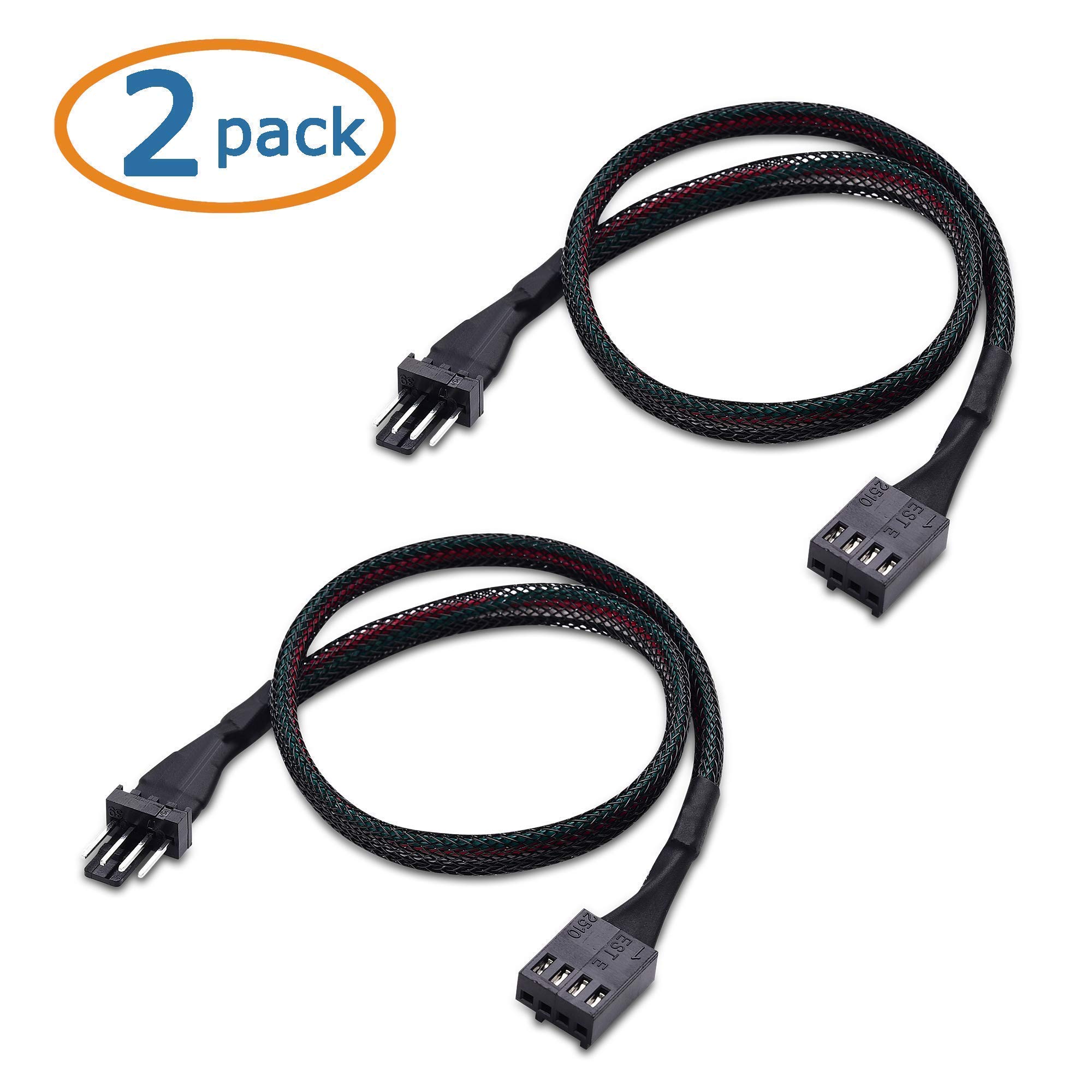 Cable Matters 2-Pack 3-Way 4-Pin PWM Fan Splitter Cable 12 Inch & 4-Pin PWM Fan Extension Cable - for PC Cooling, Case Fans, CPU Coolers, and Gaming Rigs