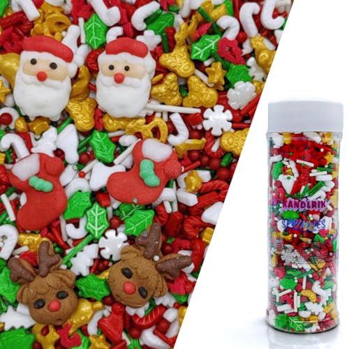 Santa Claus & Deer & Christmas stocking