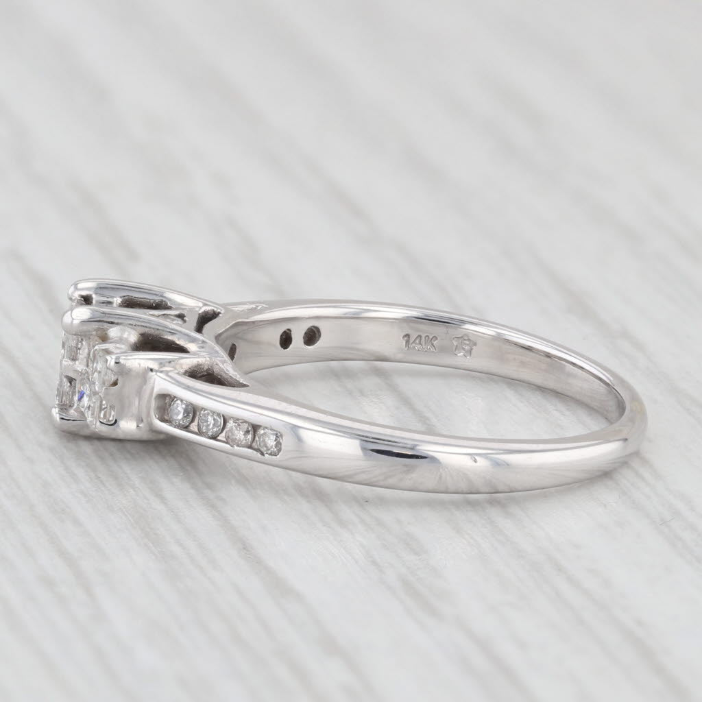 0.50 Carat Diamond Three-Stone Engagement Ring in 14K White Gold - Size 5.75 - Perfect for Proposals, Anniversaries & Special Occasions