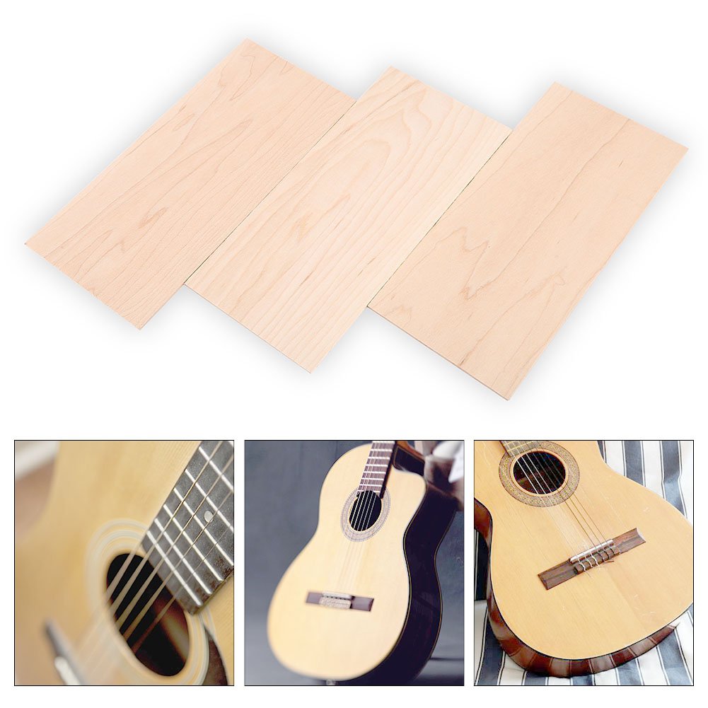 3Pcs Maple Guitar Headplate Veneer - DIY Replacement Tool for Luthiers | High-Quality Maple Wood Headstock Veneer | Perfect for Guitar Repair & Customization Projects