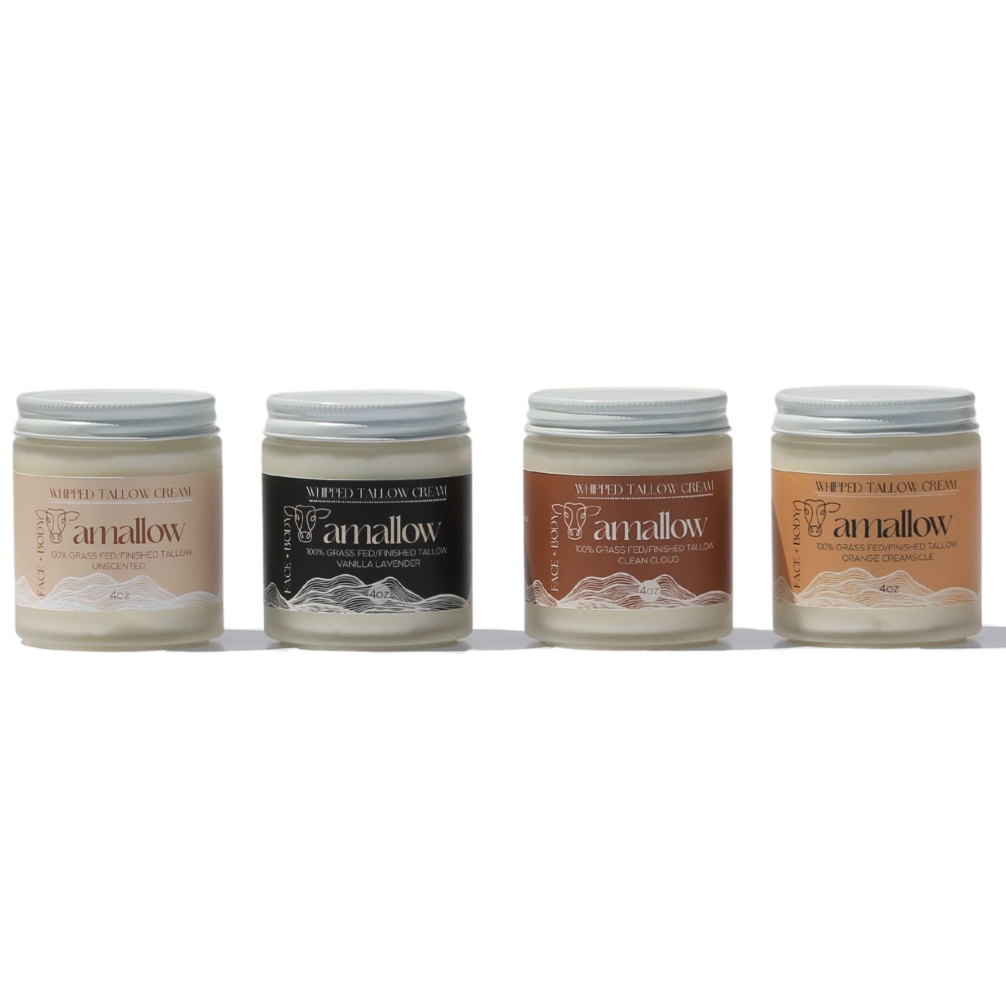 100% Grass Fed Beef Tallow for Skin Care - Organic Whipped Moisturizer for Face & Body - 4oz Natural Lotion - Hydrating & Nourishing for Dry, Sensitive Skin - Perfect for Daily Skincare Routine & DIY Beauty Products
