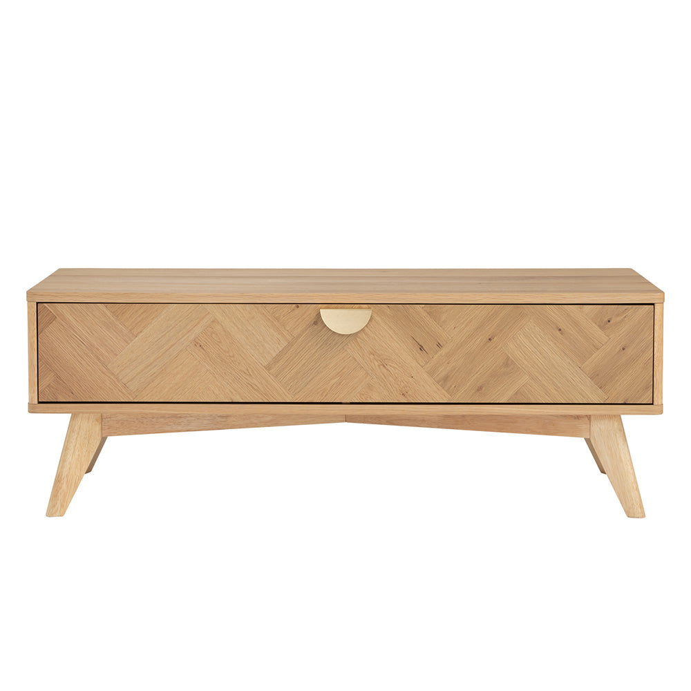 LOFTUS 120cm Oak Entertainment TV Stand - Modern TV Console for Living Room, Bedroom & Home Theater