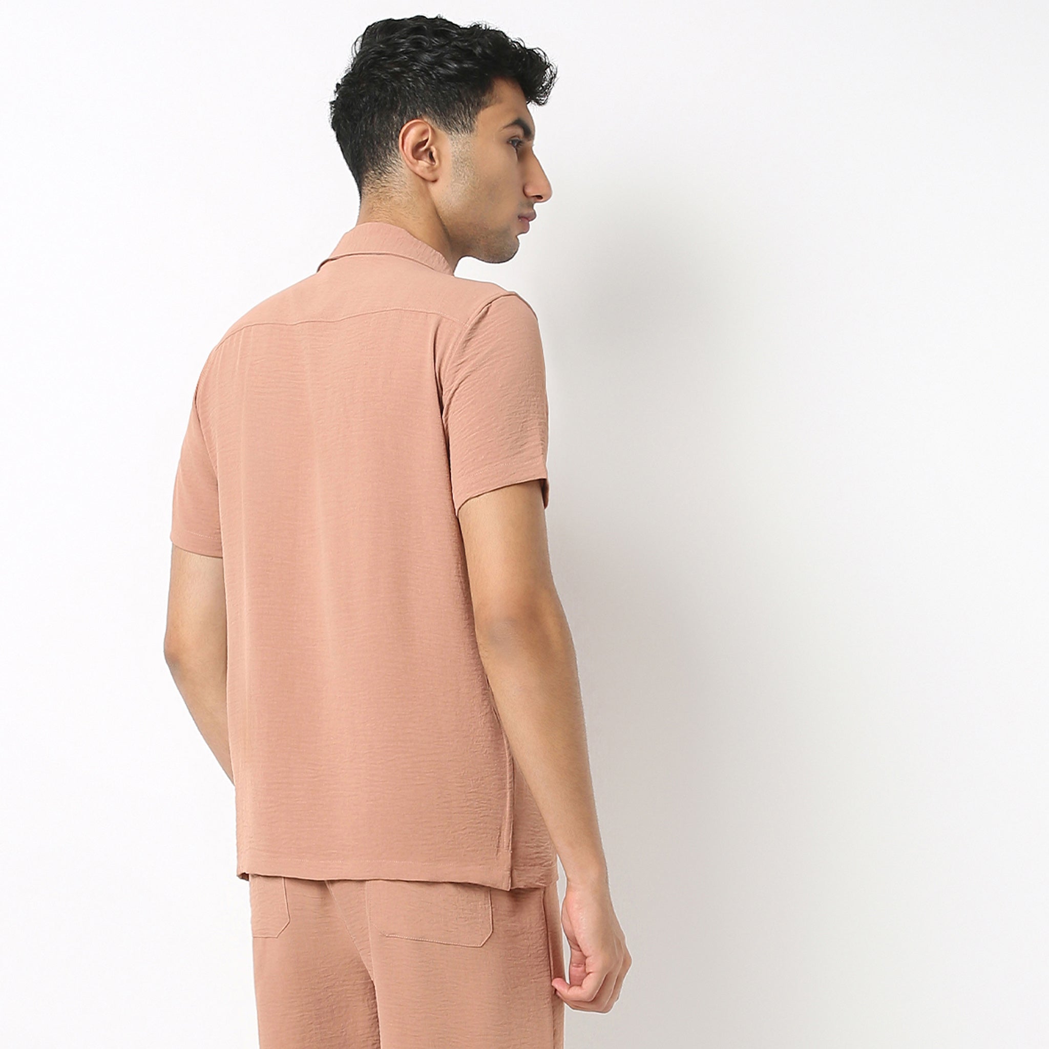 Men's Casual Camp Collar Half Sleeve Cuban Shirt - Breathable Solid Color Summer Shirt for Beach, Vacation & Outdoor Activities