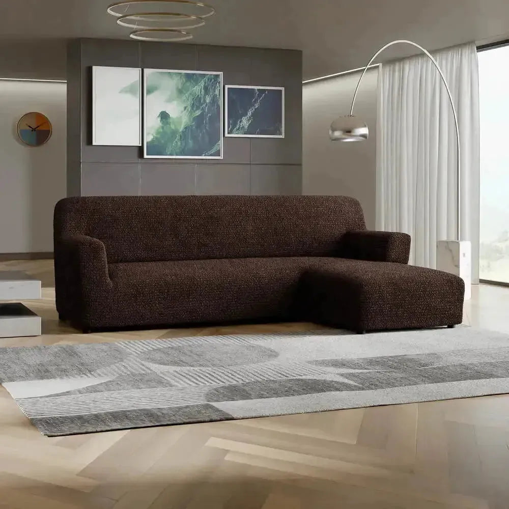 L Shaped Sofa Slipcover with Right Chaise - Premium Microfiber Stretchable Furniture Protector for Living Room, Sectional Couch Cover - Easy Wash & Anti-Slip Design for Home Decor